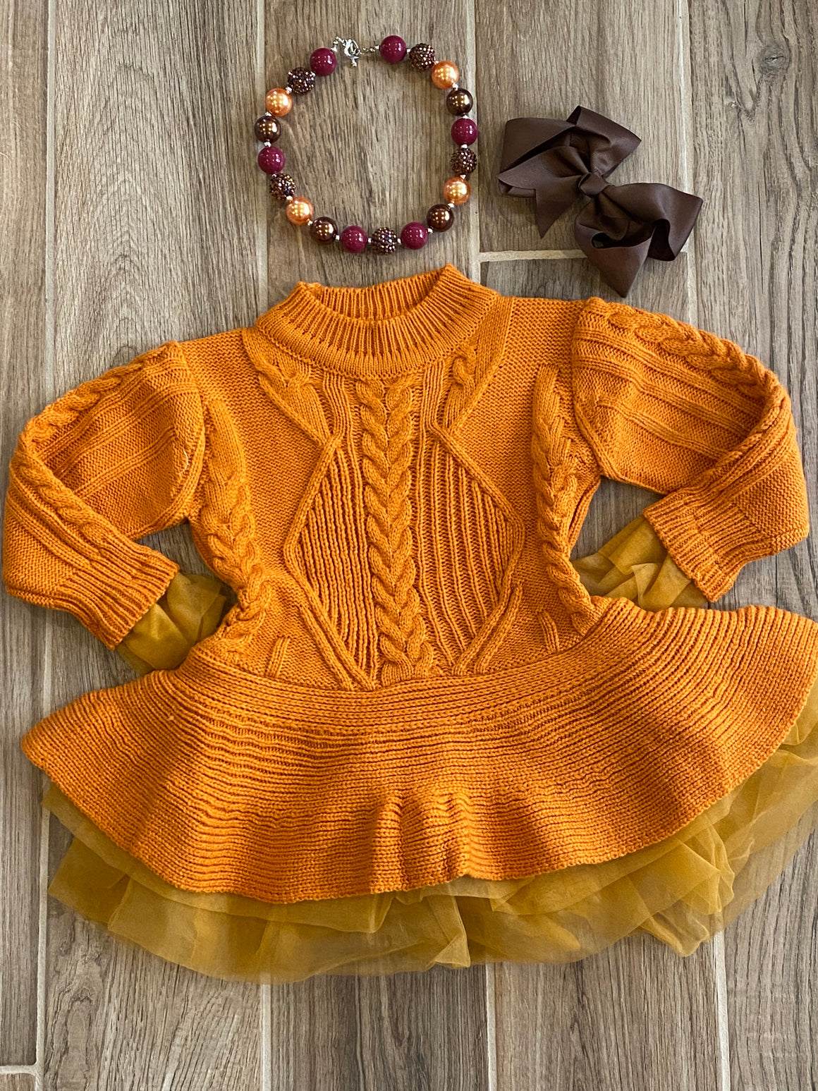 Dress - Orange Sweater
