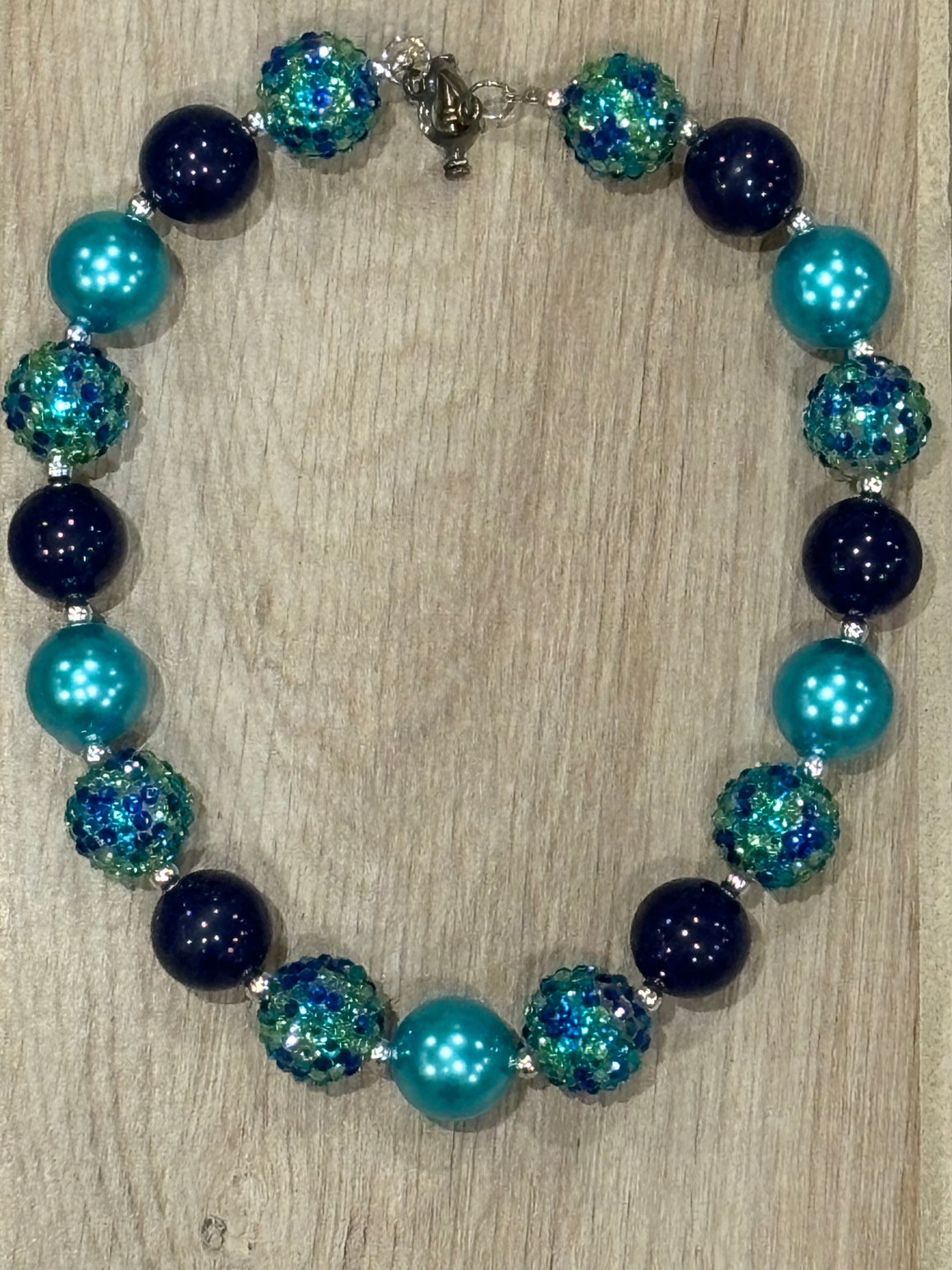 Necklace - Blue/Teal Rhinestone