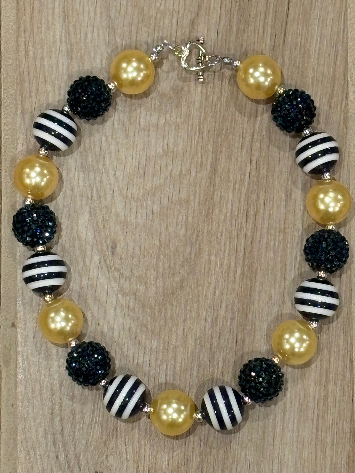 Necklace - Gold/Navy Stripe