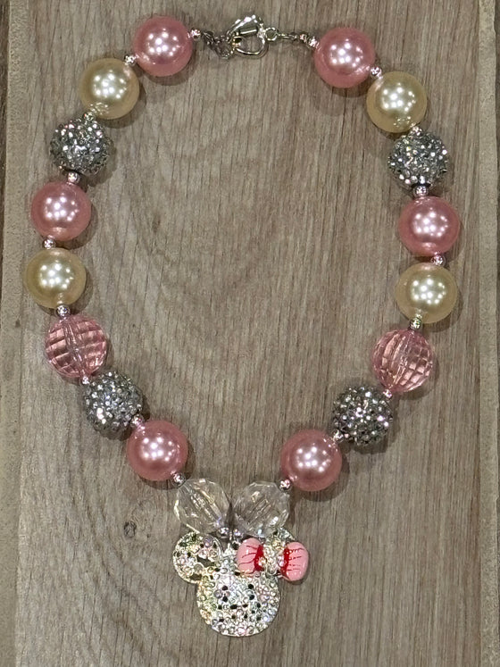 Necklace - Pastel Minnie Mouse