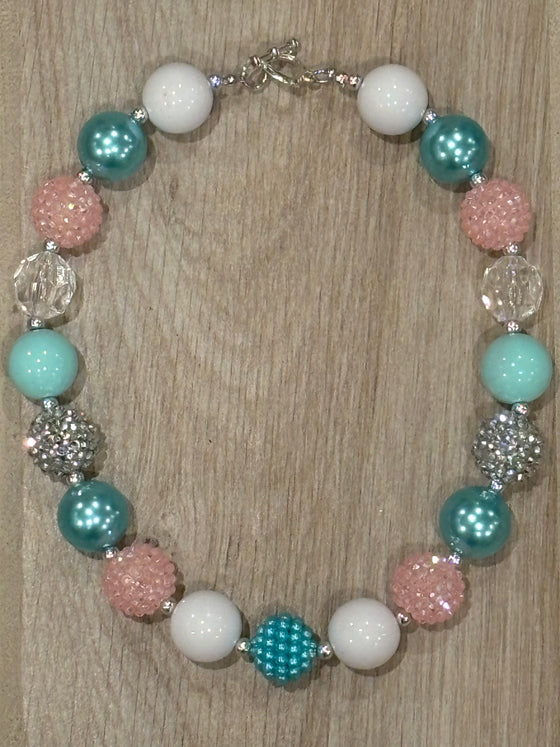 Necklace - Pink/Turquoise/Silver