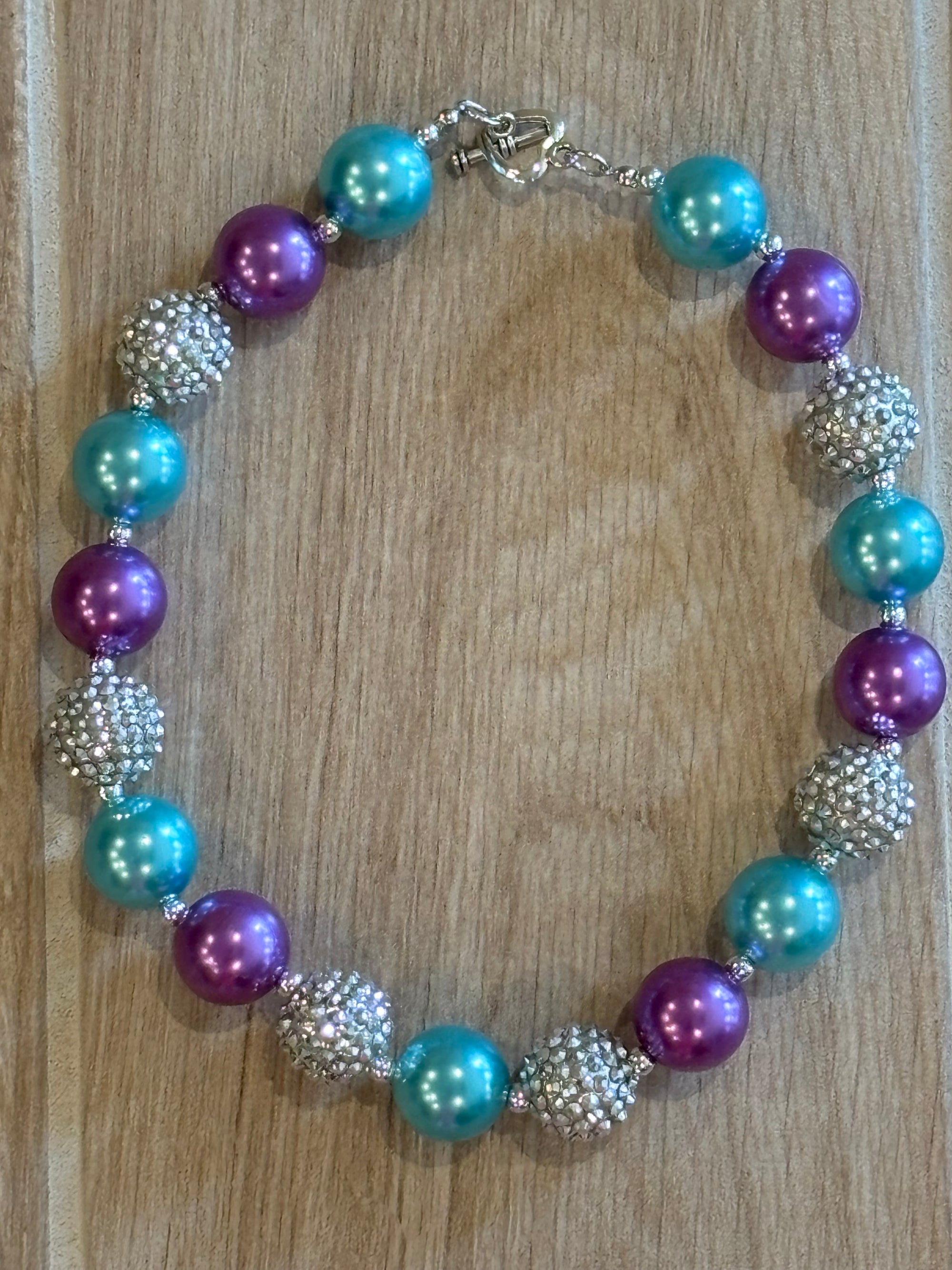 Necklace - Purple/Turquoise/Silver