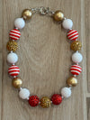 Necklace - Red/White/Gold