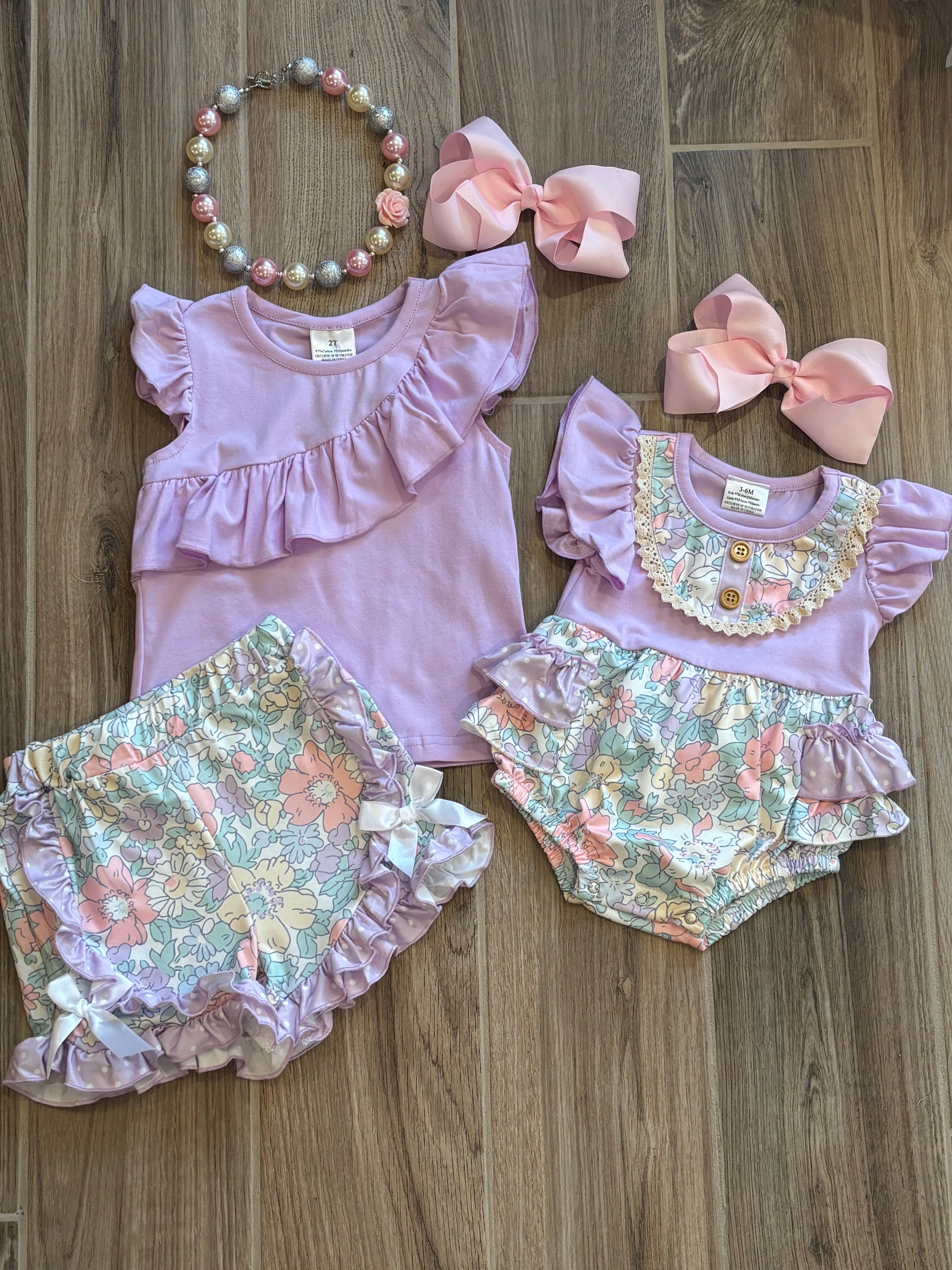 Short Set - Lavender/Floral