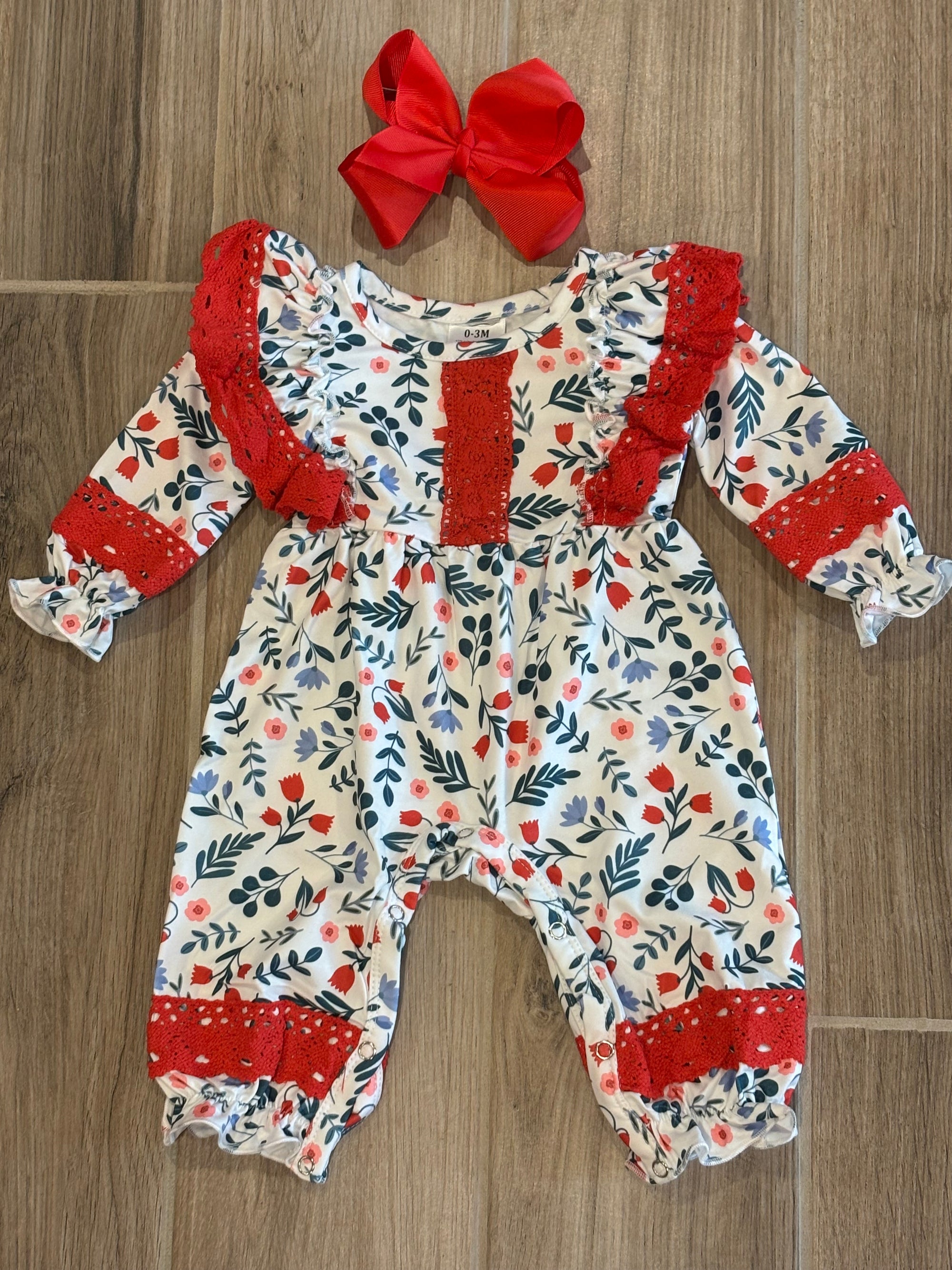 Infant - Red/White Floral