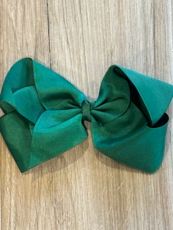 Hair Bow - Dark Green