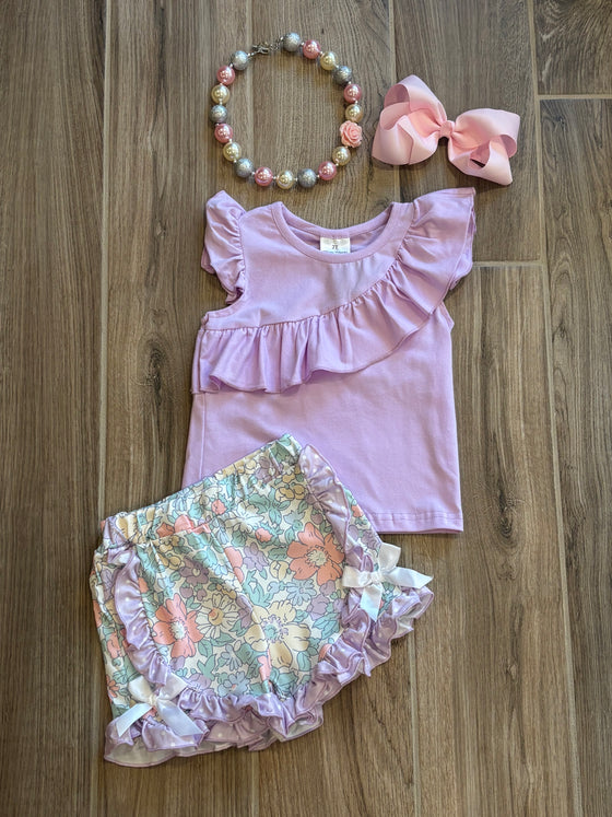 Short Set - Lavender/Floral