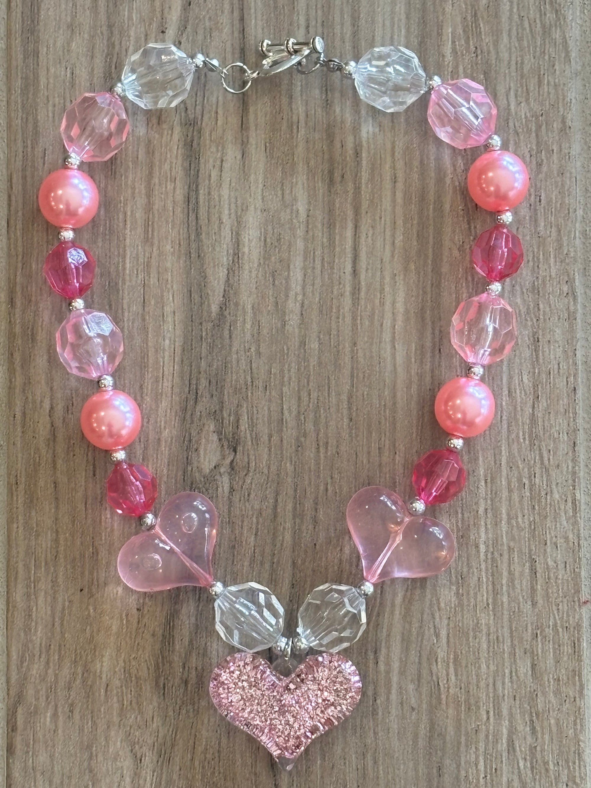 Necklace - Pink Hearts