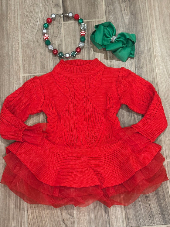 Dress - Red Sweater