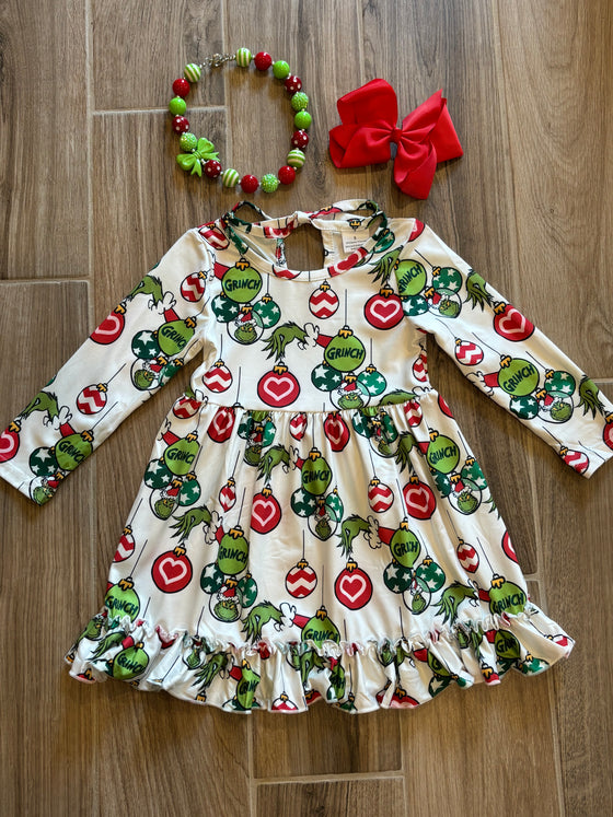 Christmas - Grinch Tree Ruffle Dress