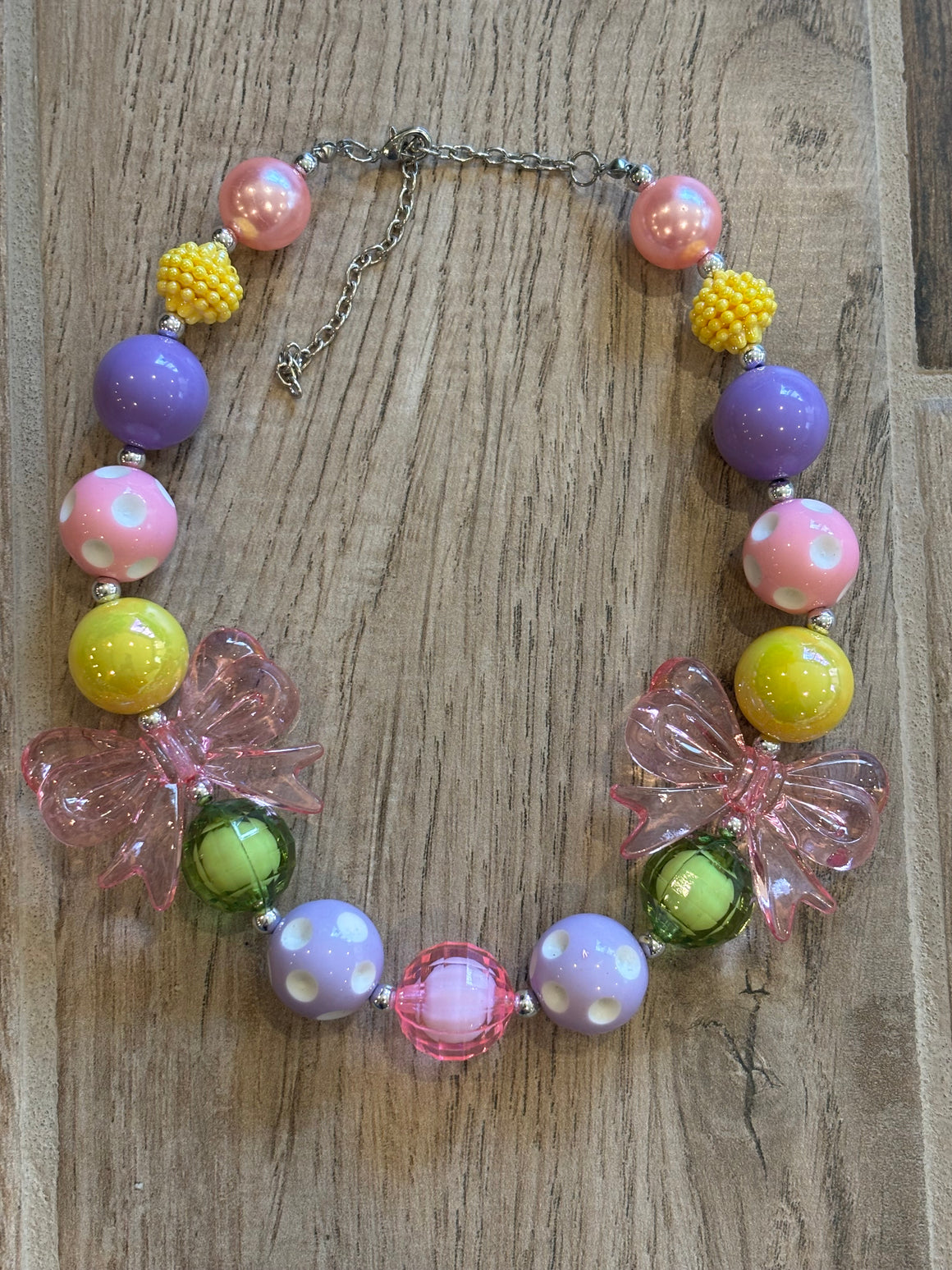 Necklace - Pastels w/Clear Bows