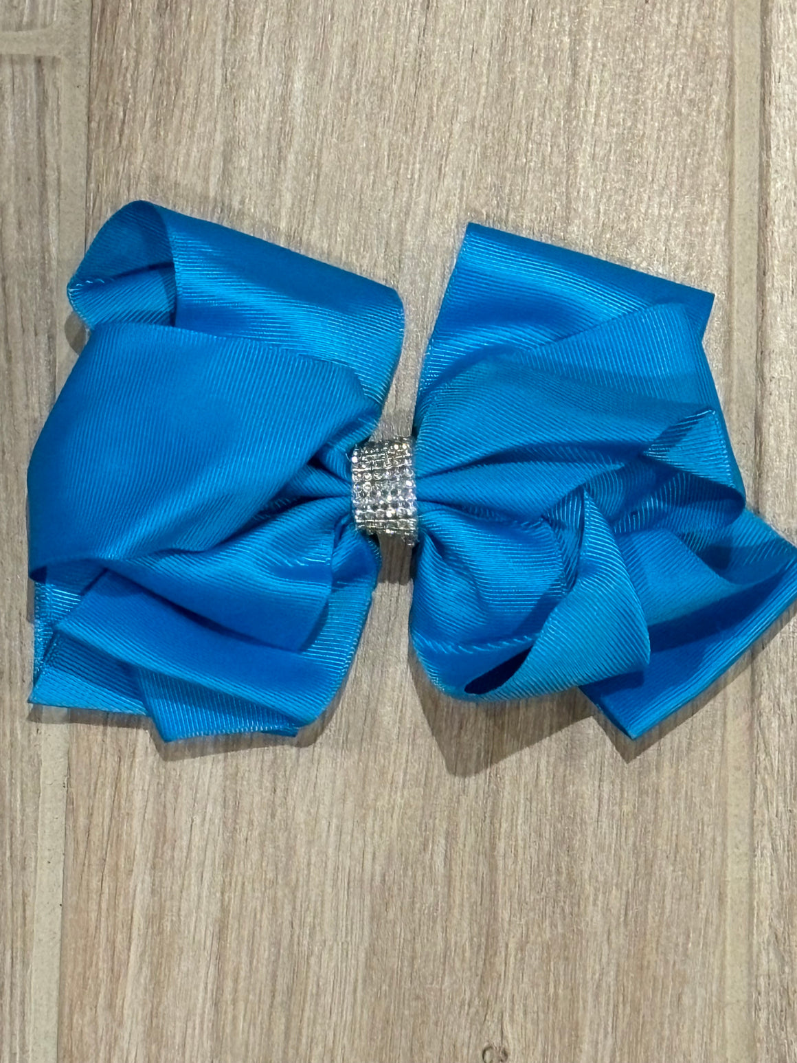 Hair Bow - Rhinestone Turquoise