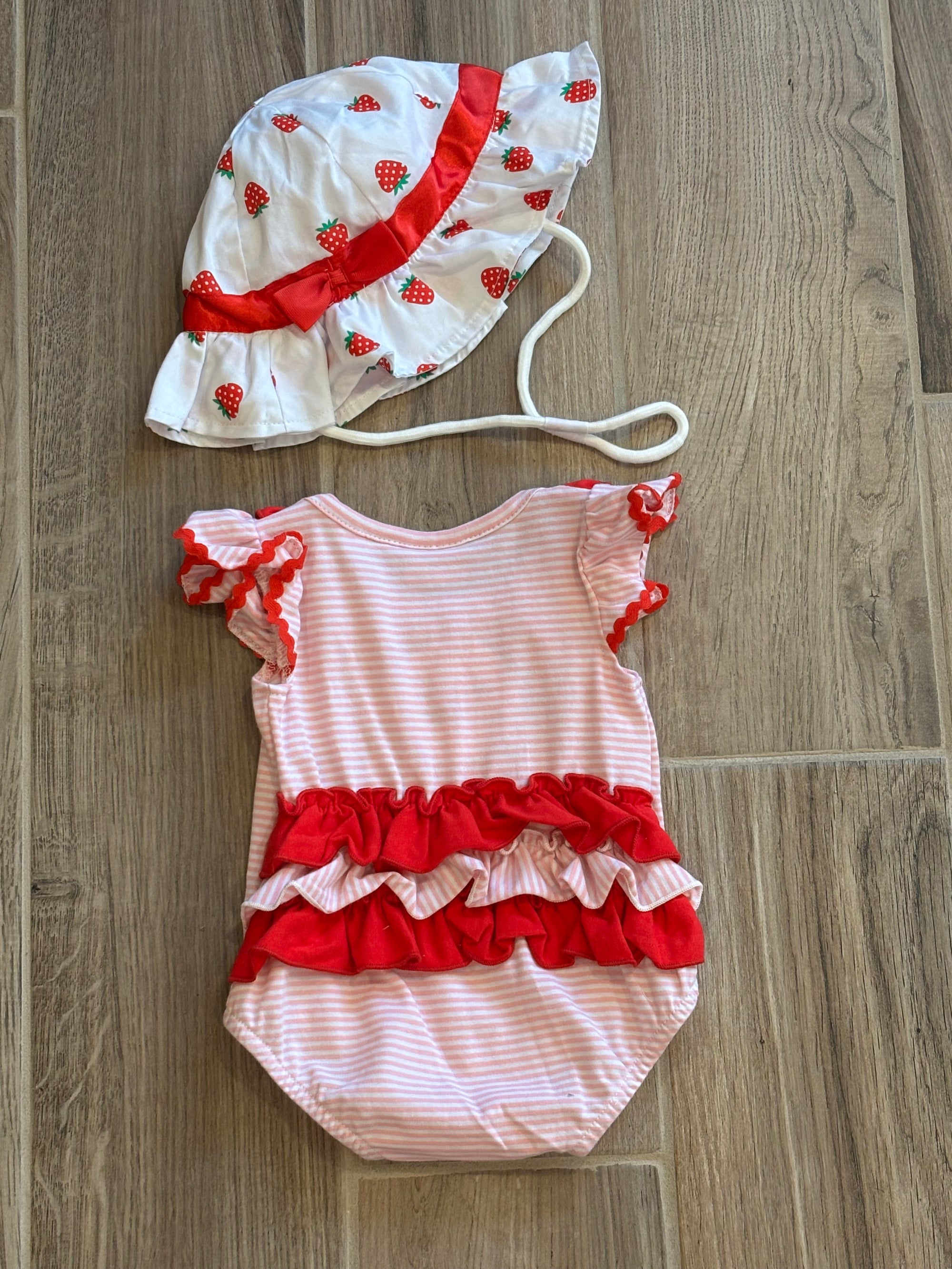 Infant - Strawberry Applique Romper