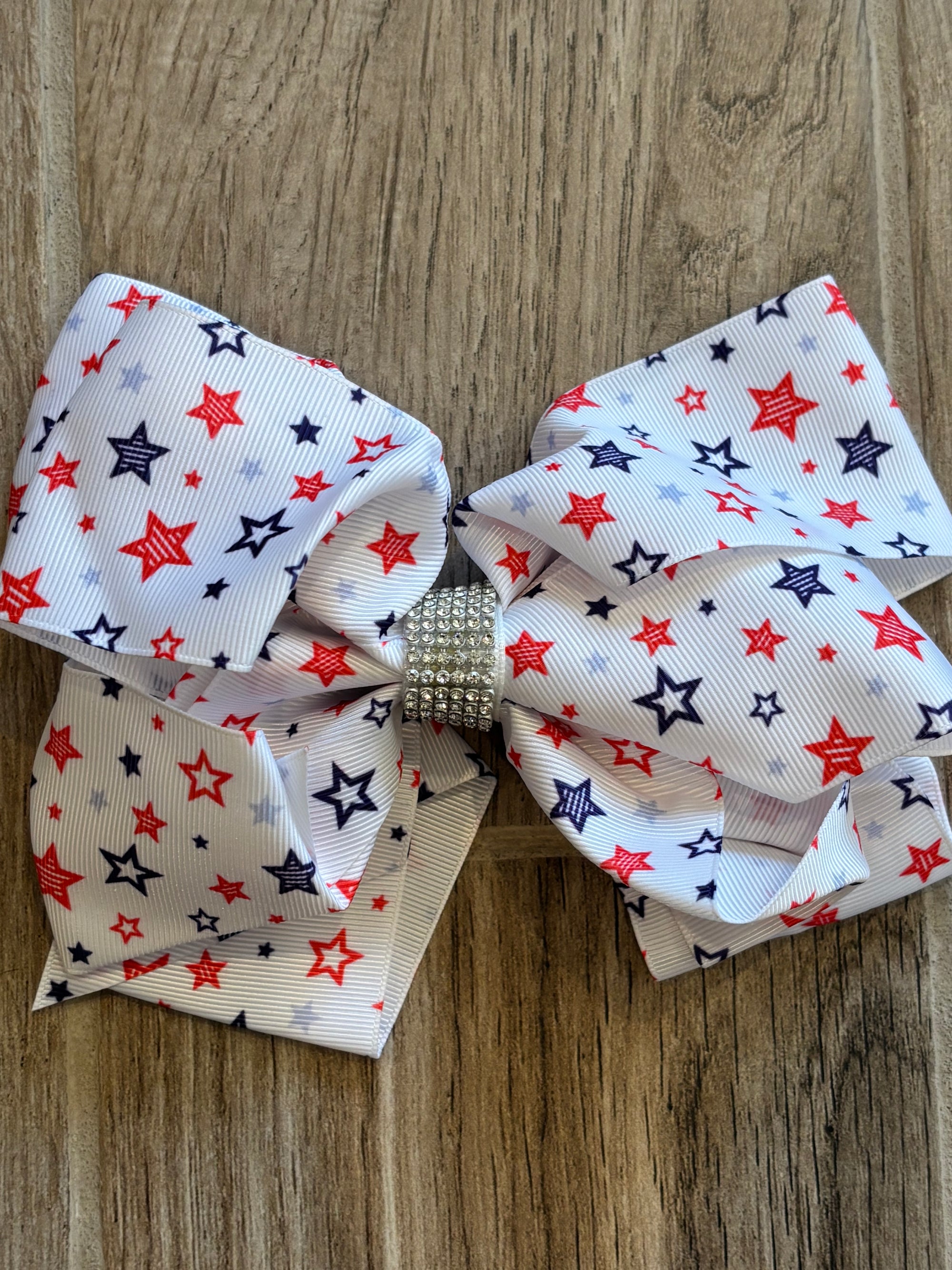 Hair Bow - Rhinestone Stars
