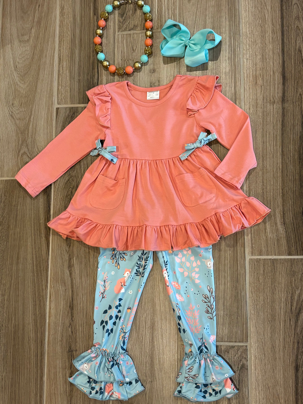 L/S - Coral Fox Print