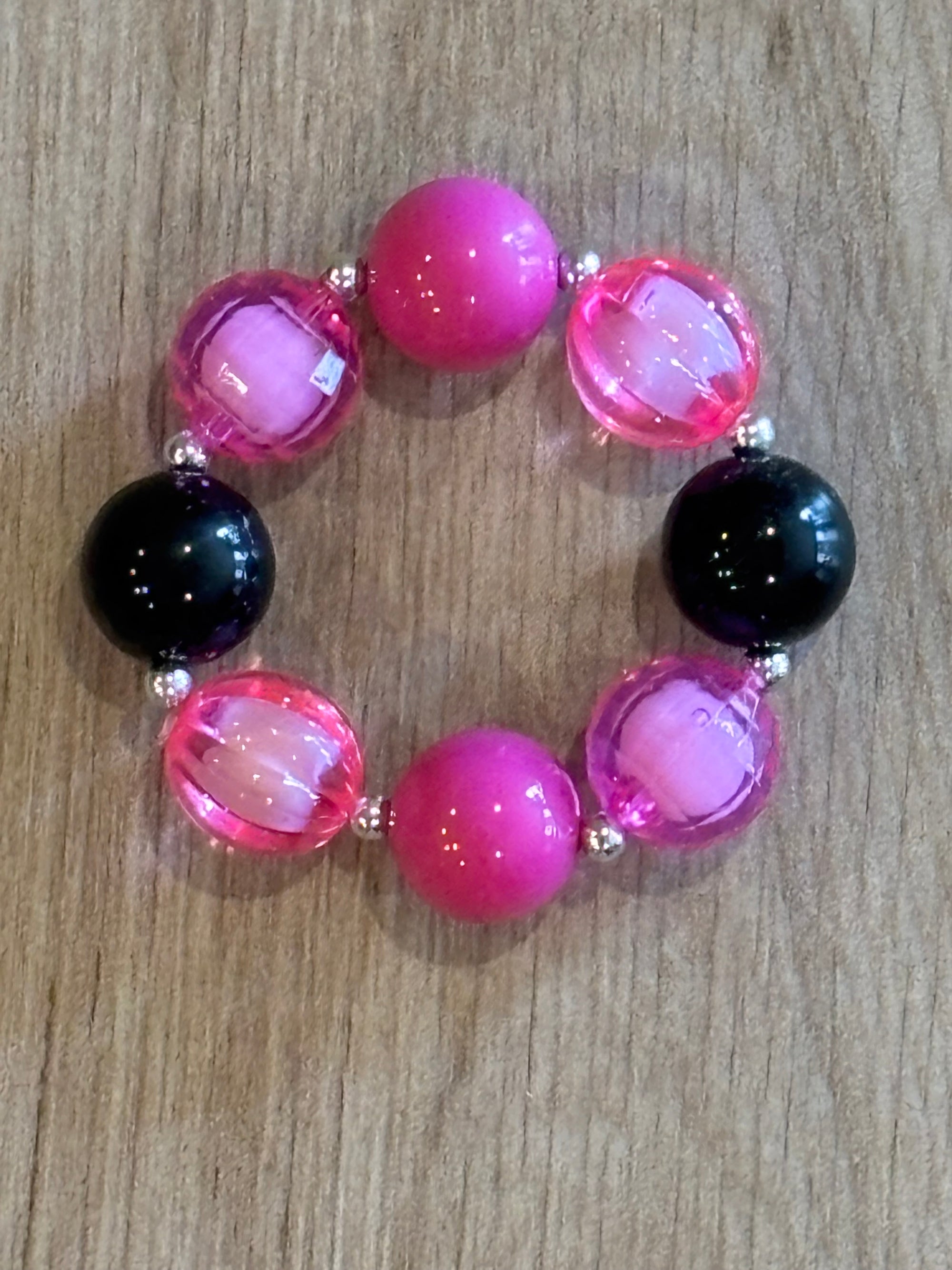 Bracelet - Hot Pink/Black
