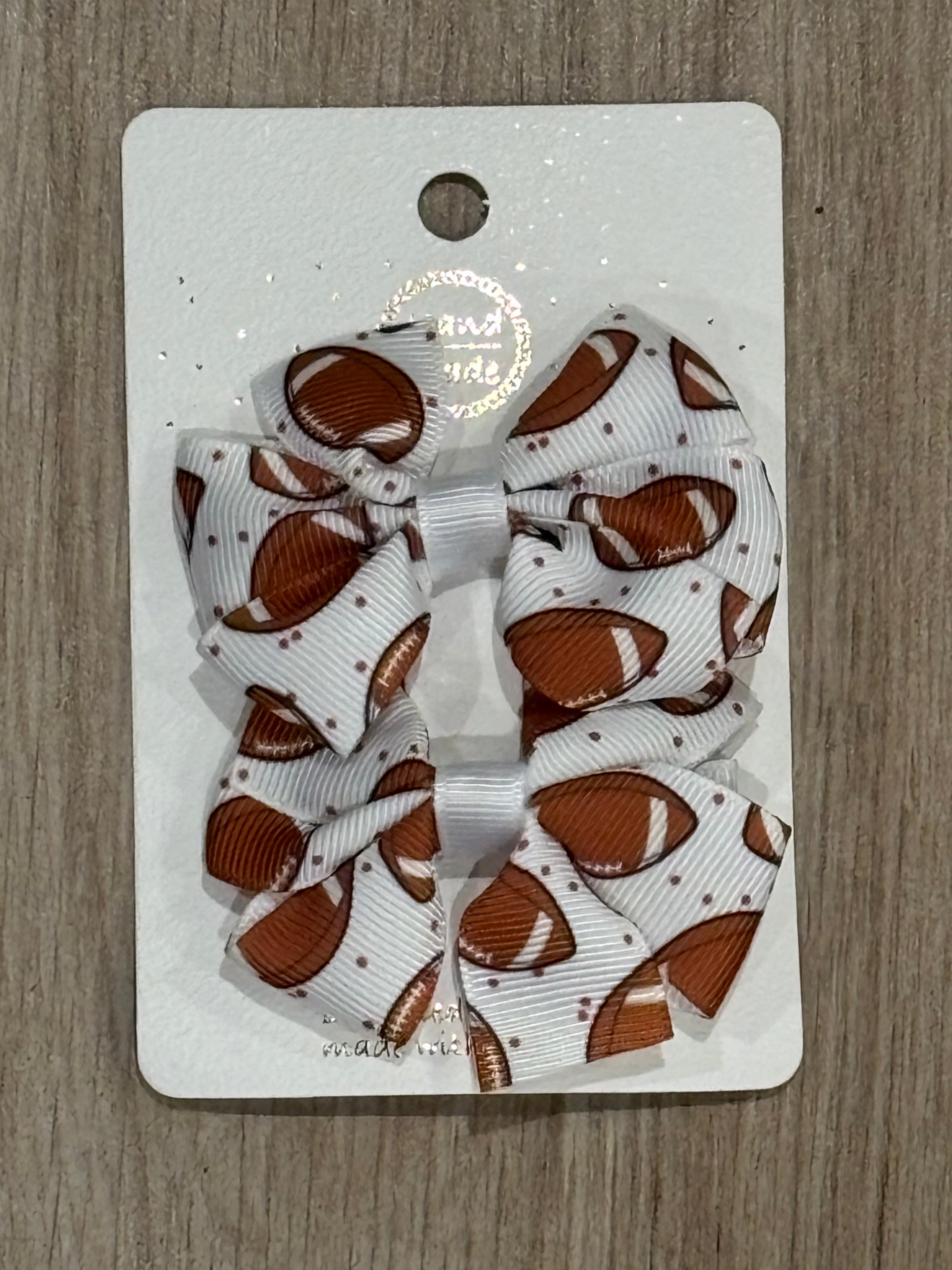 Hair Bow - 2pc Footballs