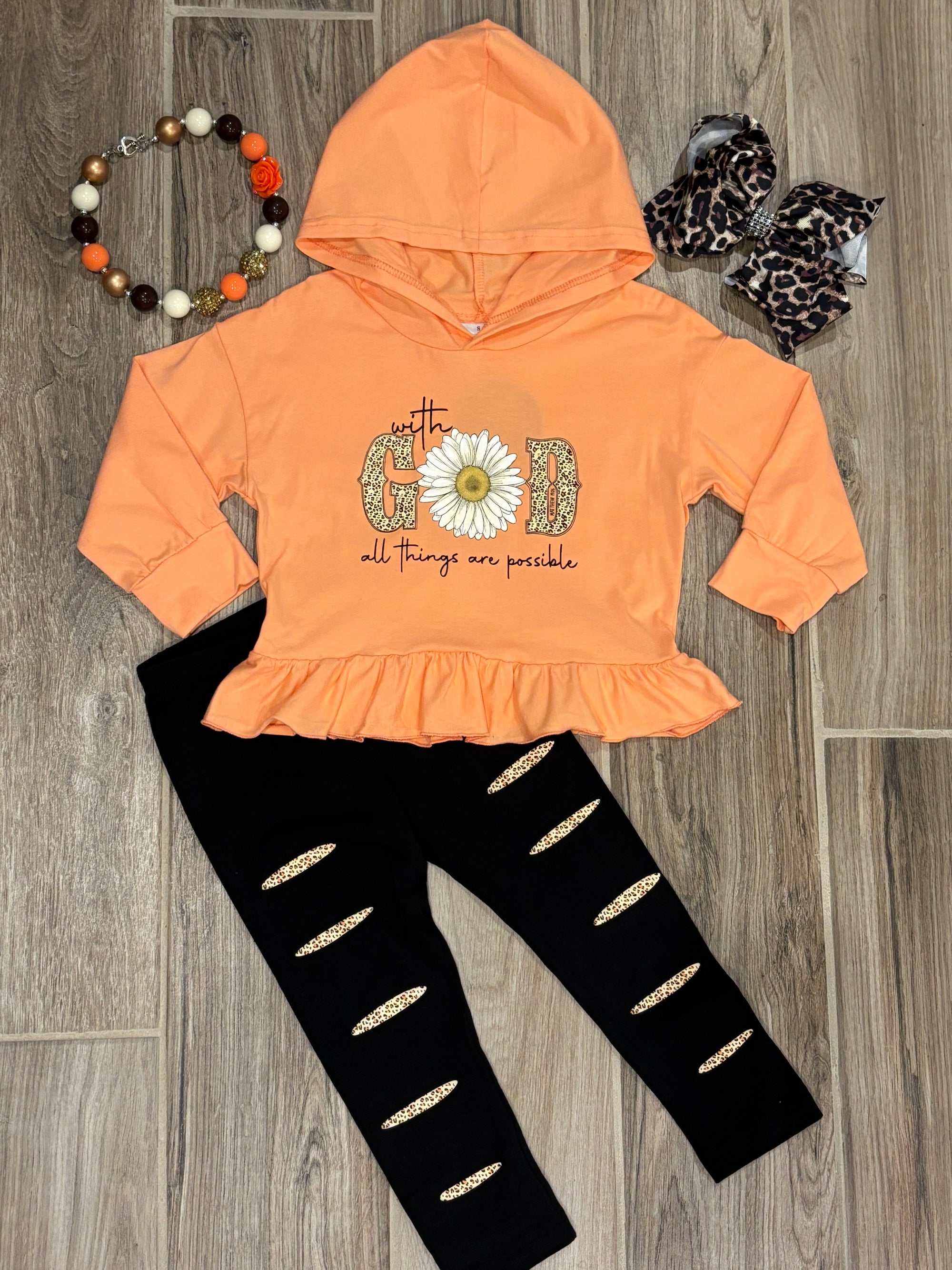 L/S - God Daisy Hoodie Set