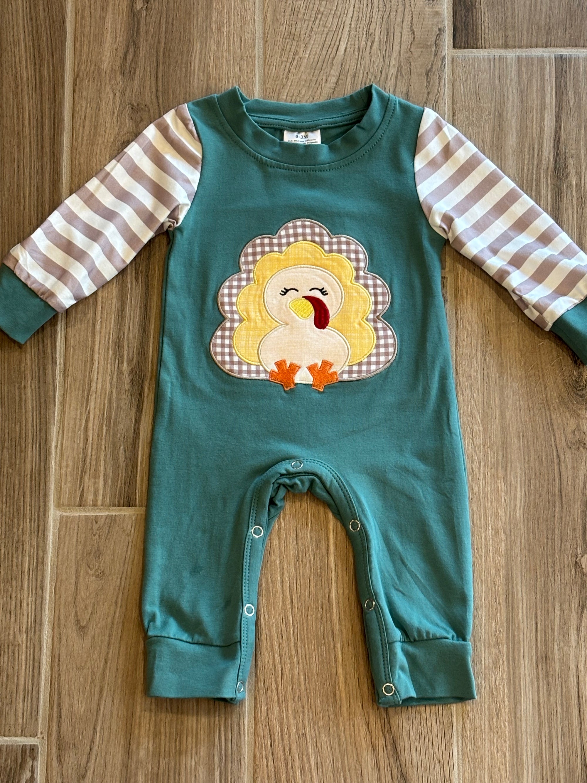 Infant - Turkey Applique Boy Romper