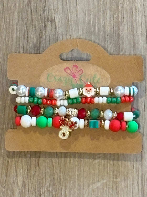 Bracelet - 4pc Christmas Reindeer Set