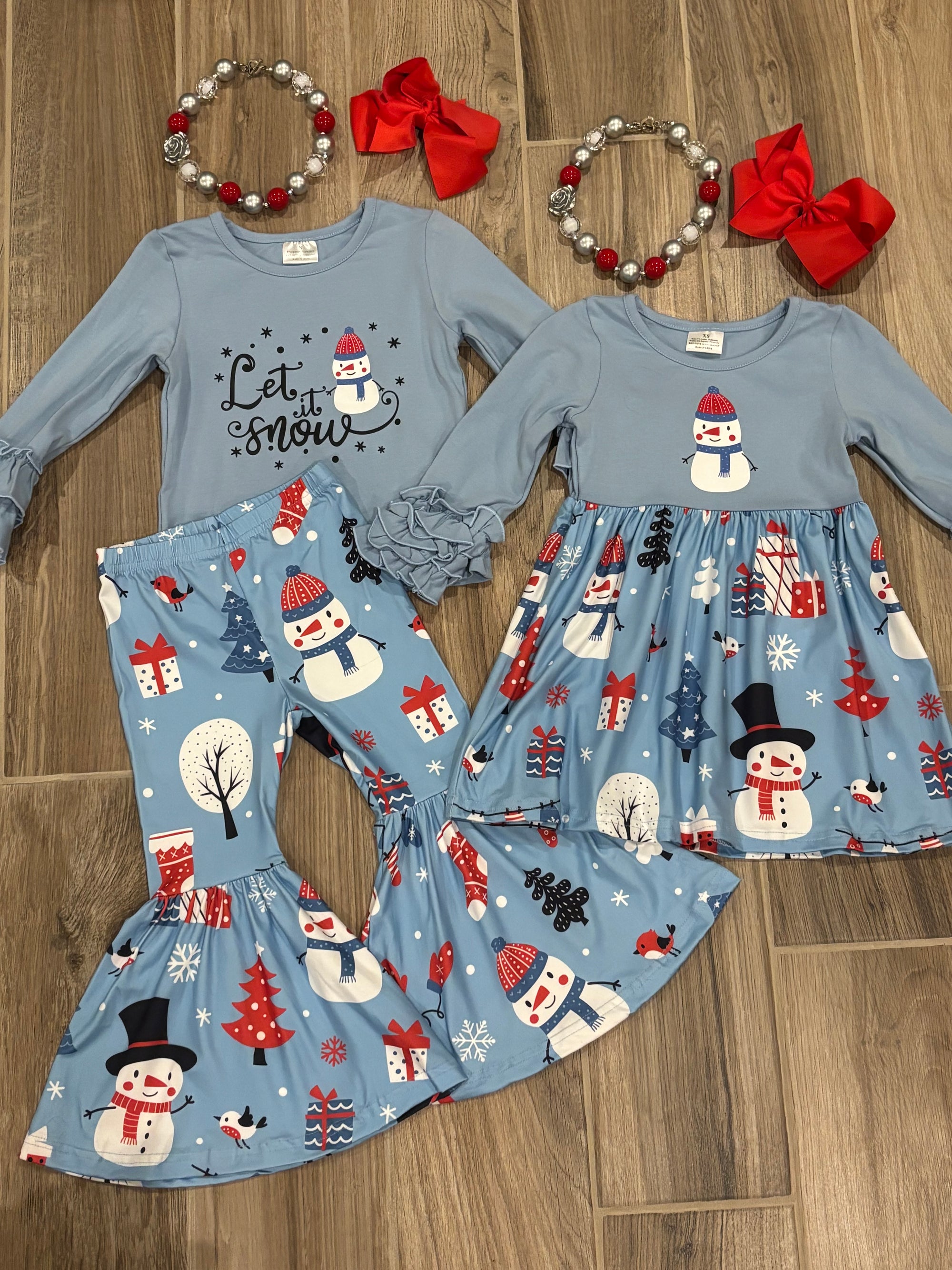 Christmas - Blue Snowman Dress