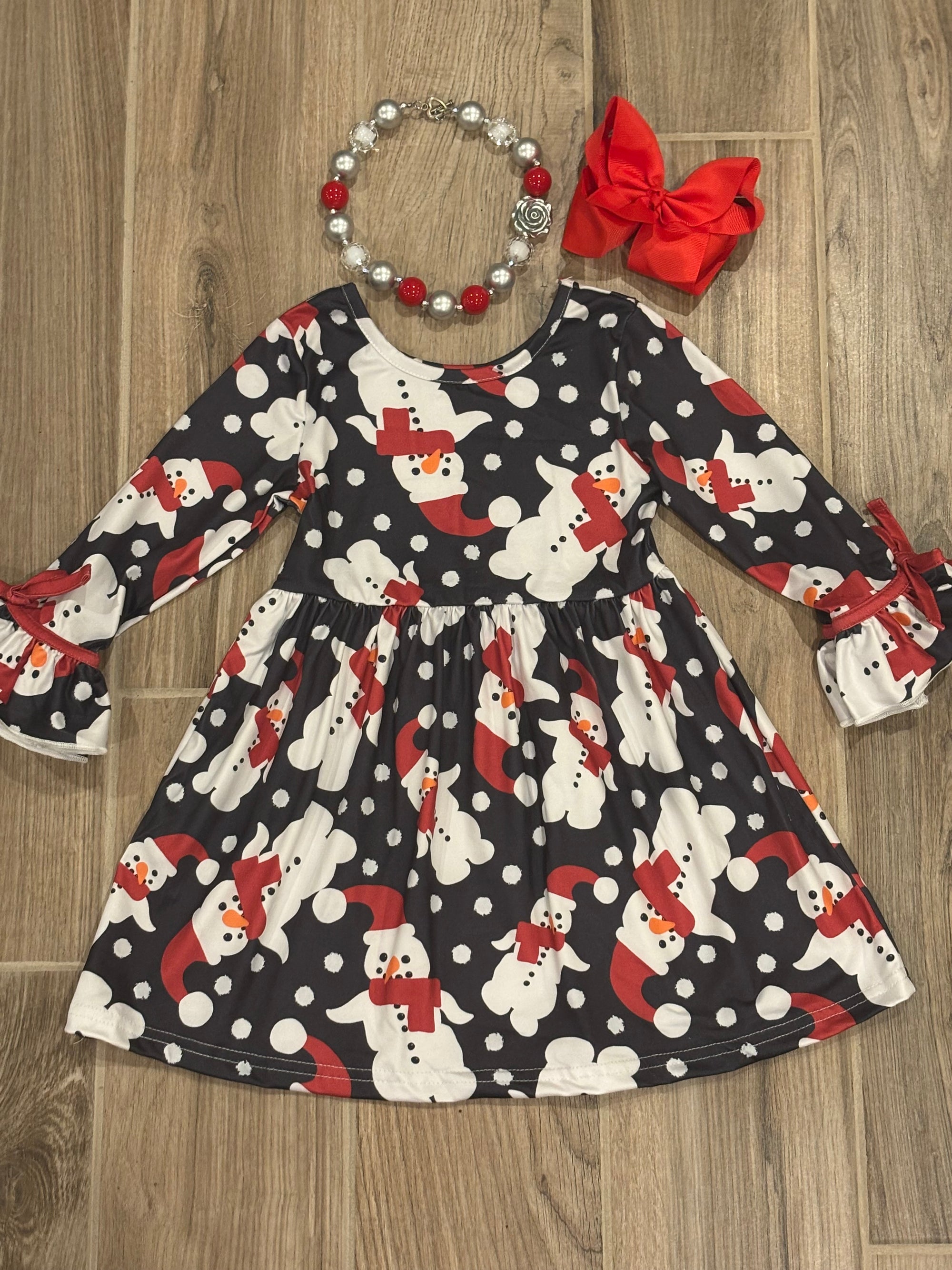 Christmas - Black Snowman Dress