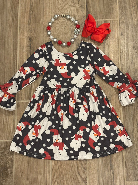 Christmas - Black Snowman Dress