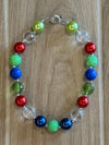 Necklace - Red/Blue/Green Rhinestone