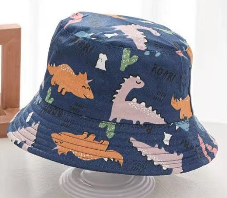 Misc - Sunscreen Bucket Hat - Dinosaur Blue (52cm) 2-3yr