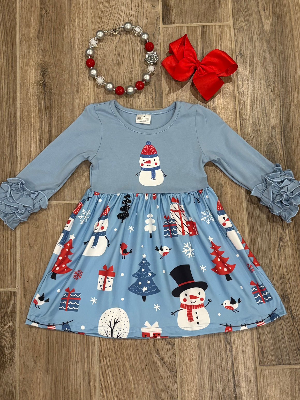 Christmas - Blue Snowman Dress