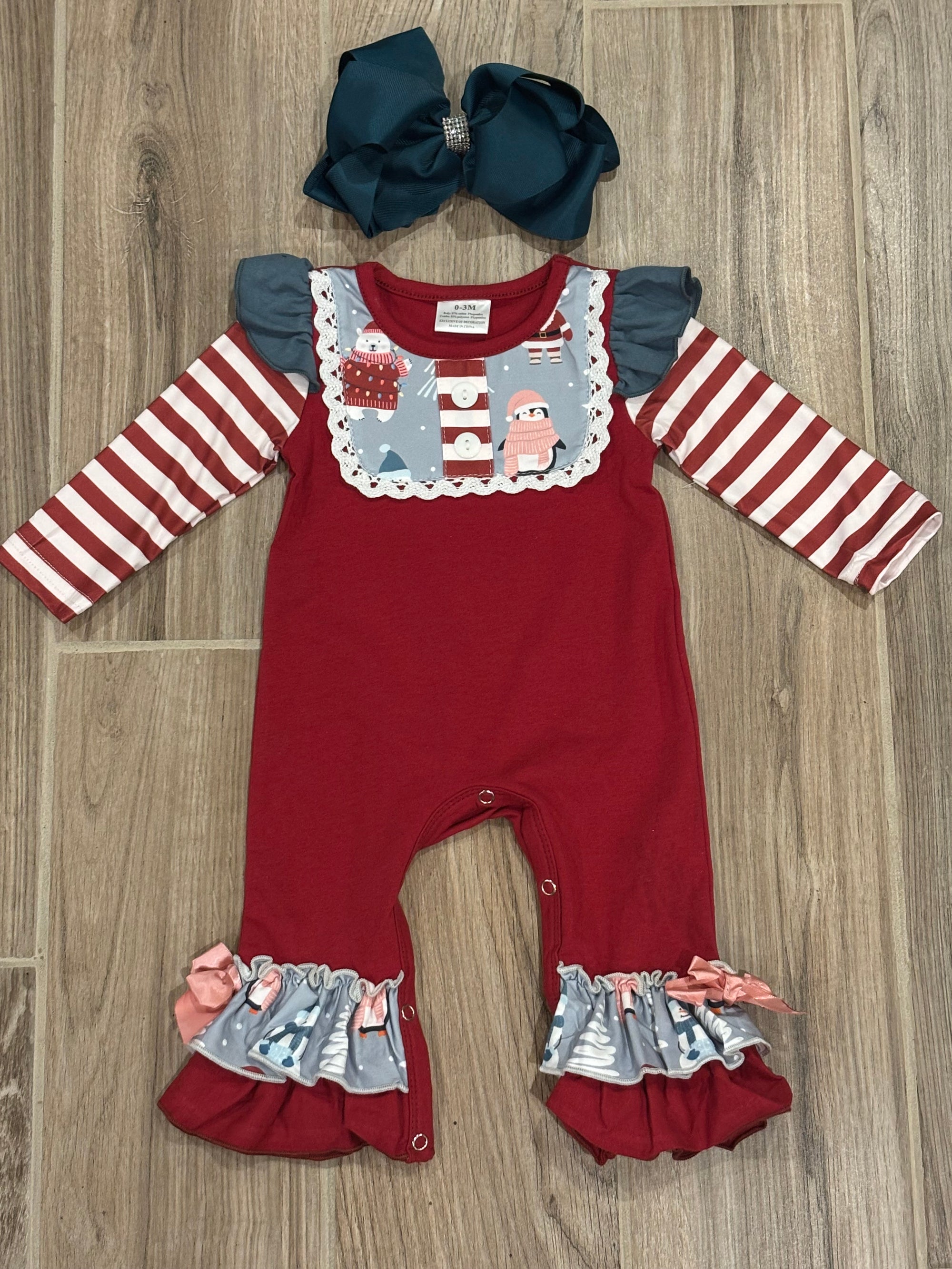 Christmas - Burgundy Romper