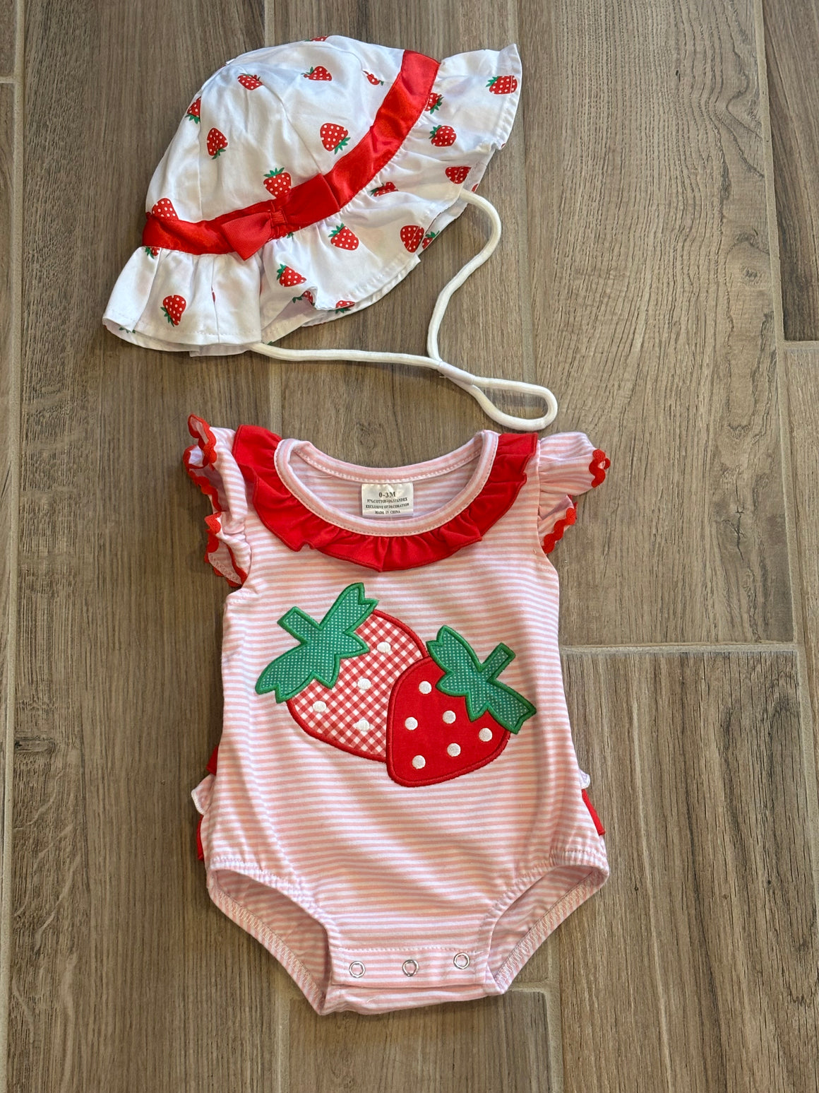 Infant - Strawberry Applique Romper