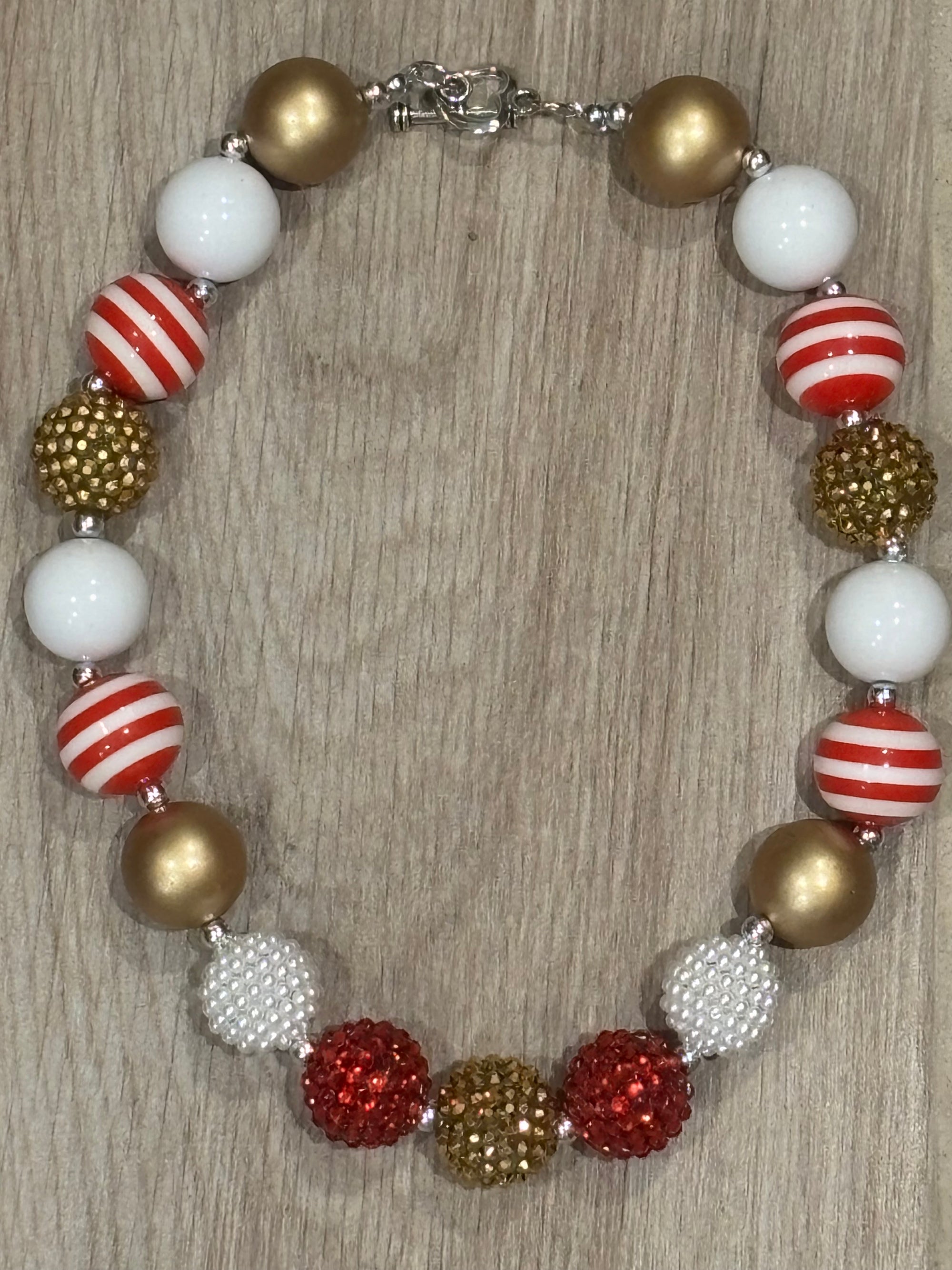 Necklace - Red/White/Gold