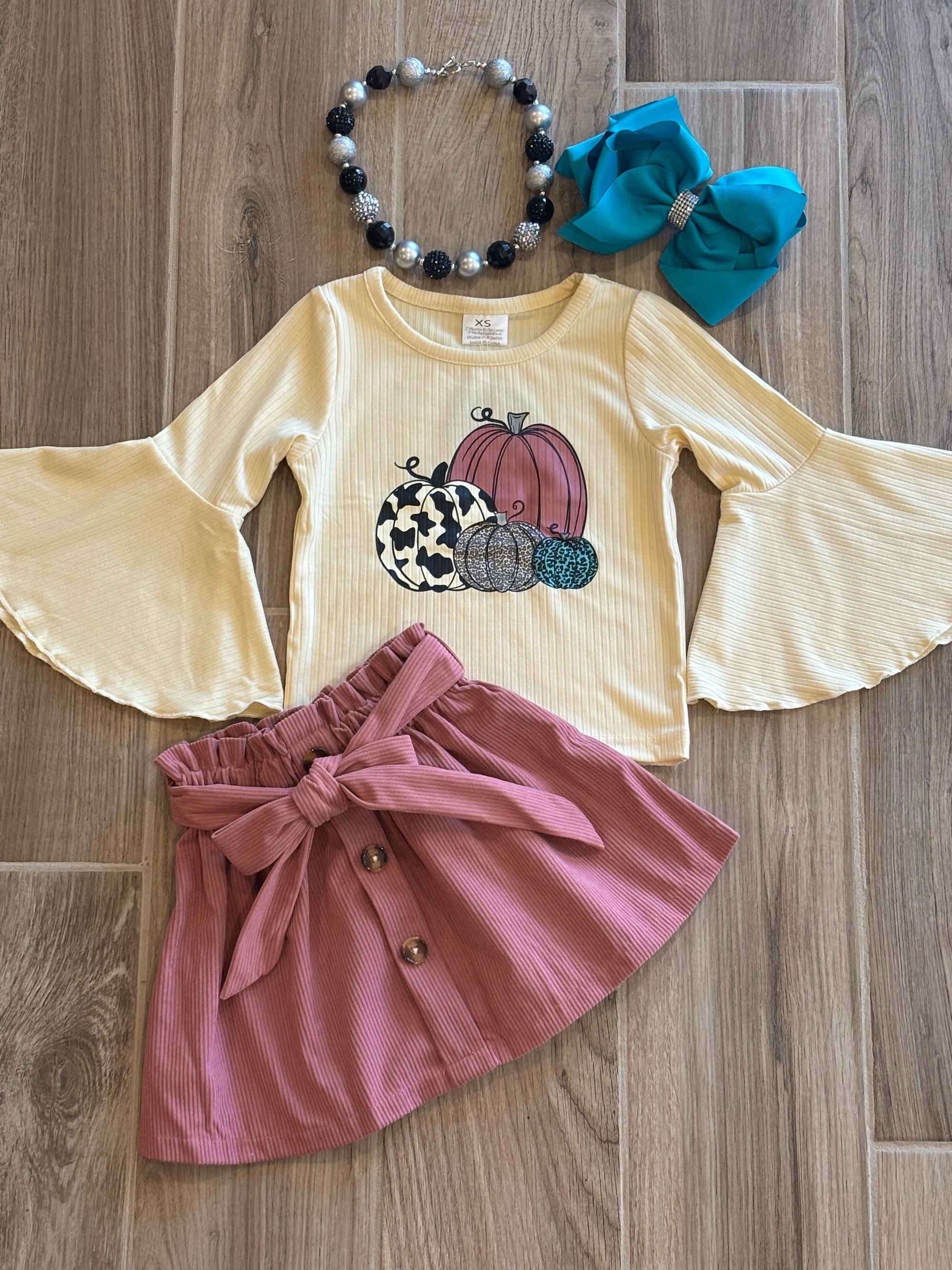 Dress - Cream Pumpkin w/Mauve Skirt