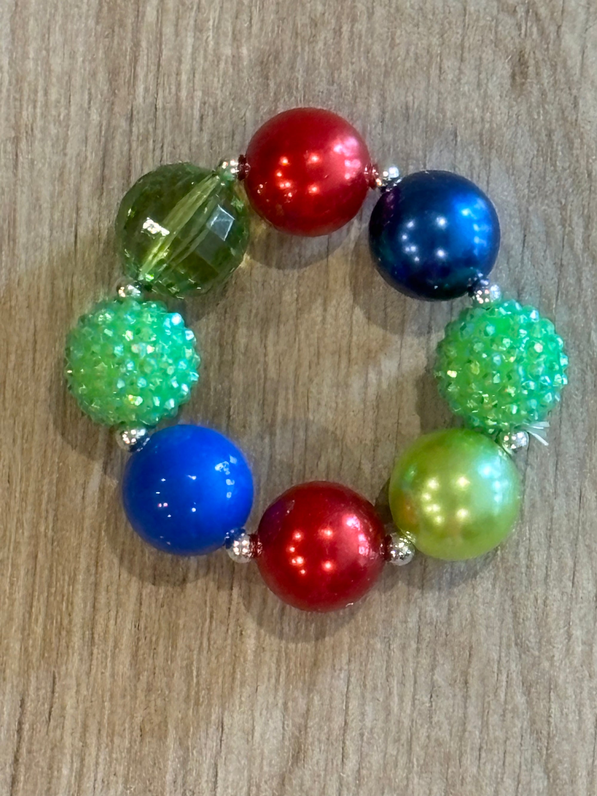 Bracelet - Red/Blue/Green Rhinestone