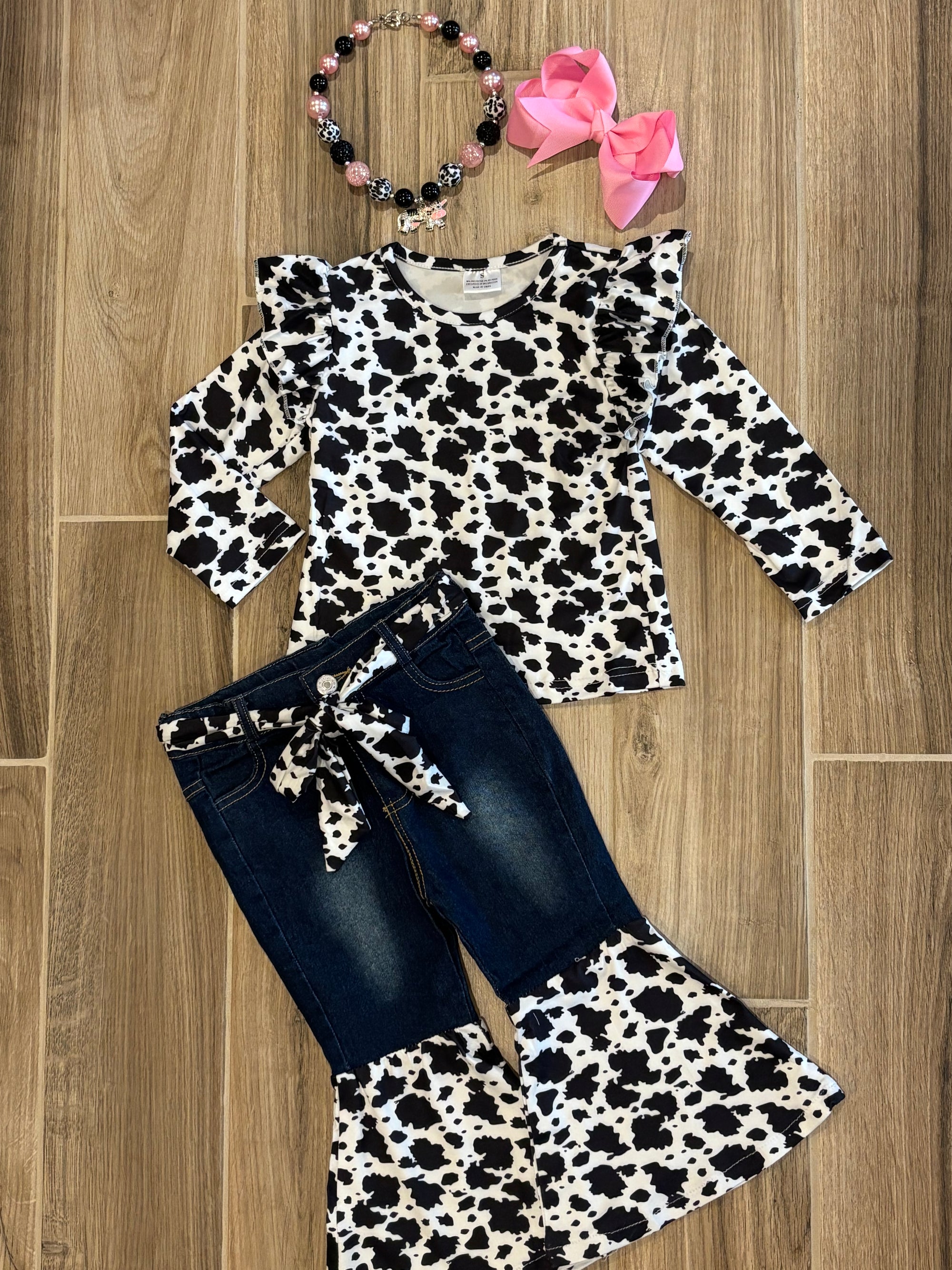 L/S - Cow Print w/Jeans