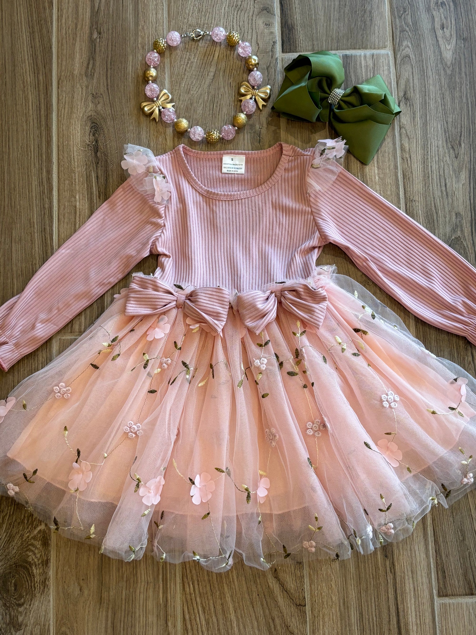 Dress - Mauve w/Embroidered Tulle