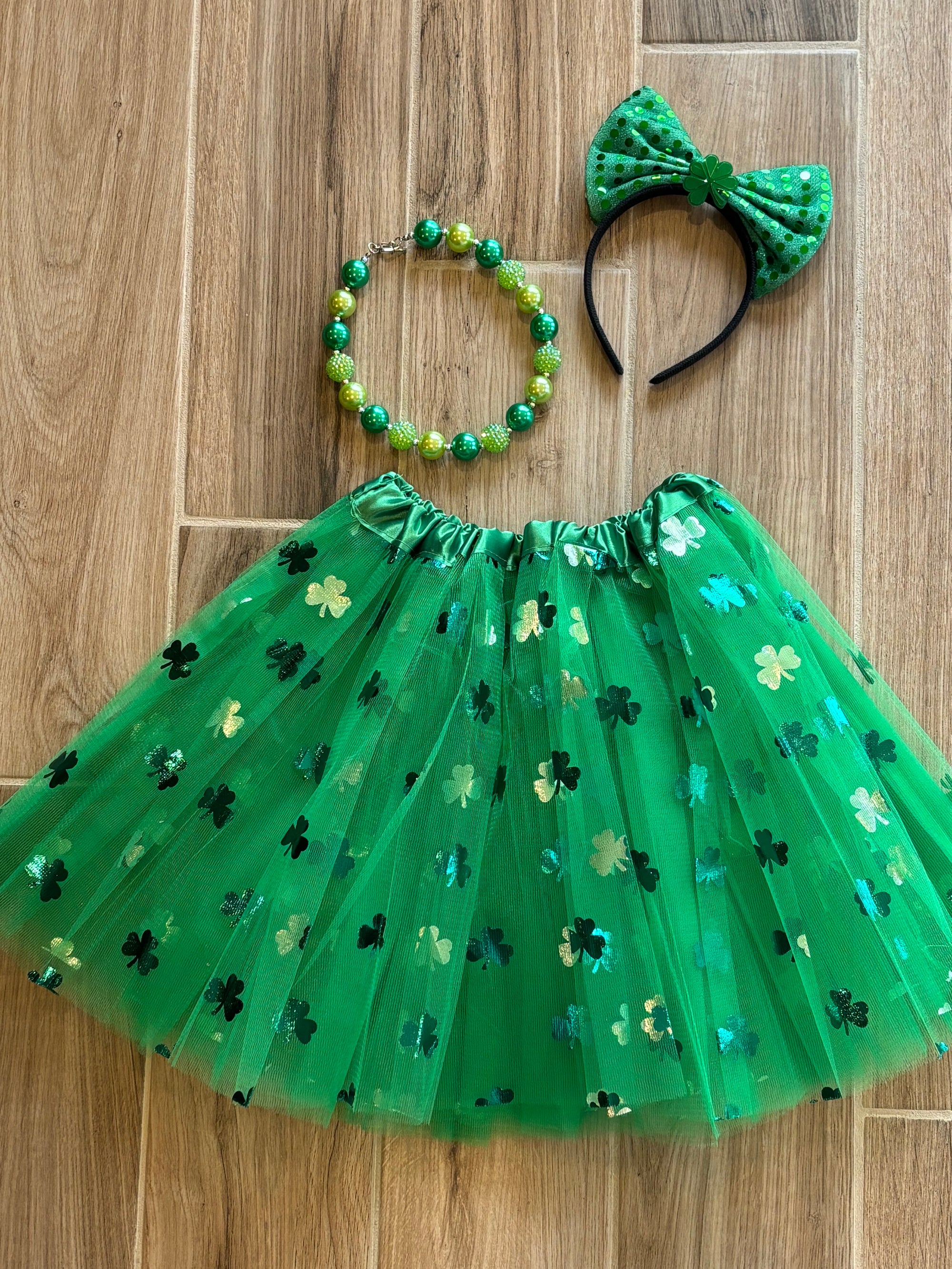 Misc - Shamrock Tulle Skirt w/Headband
