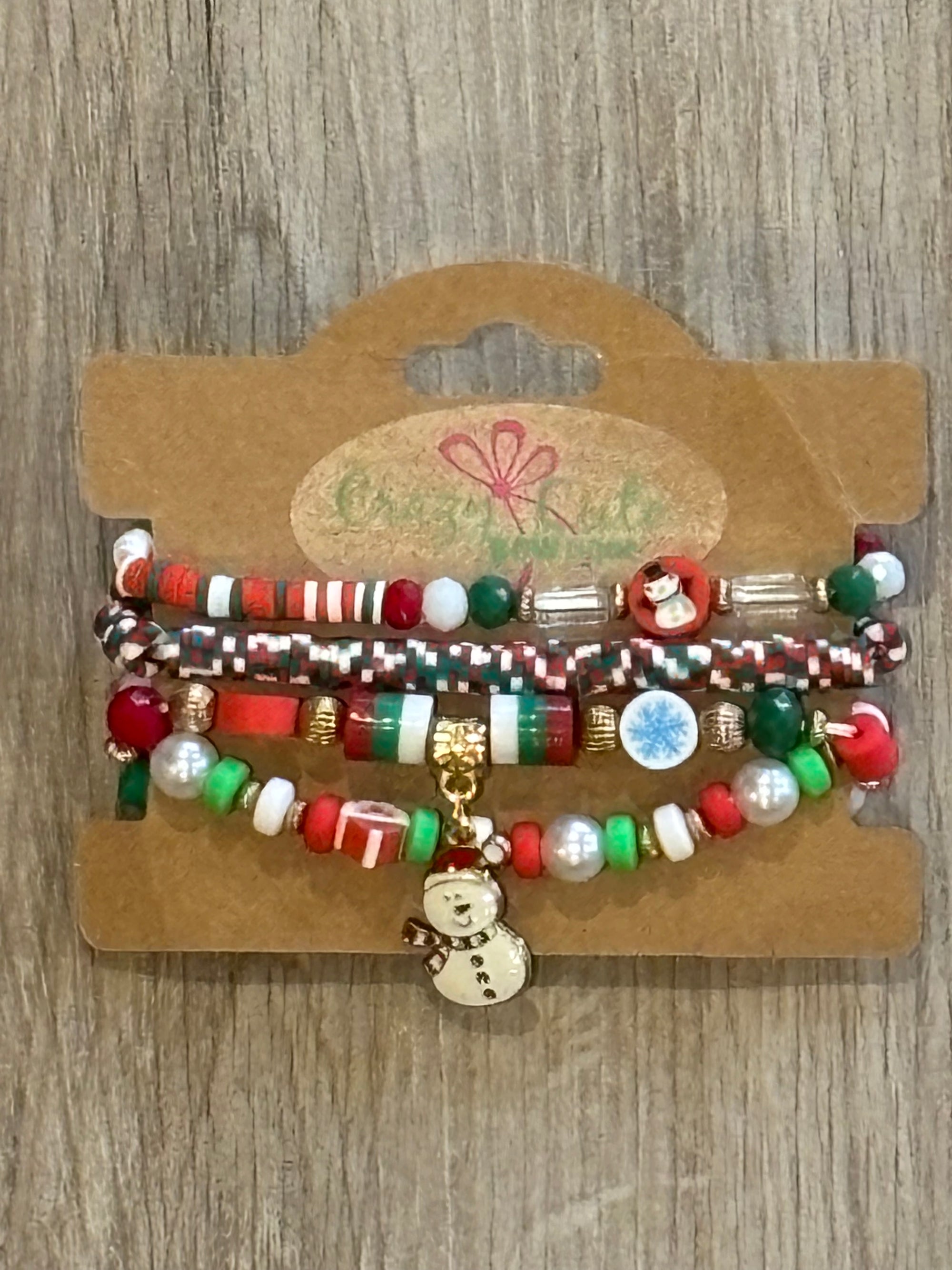 Bracelet - 4pc Christmas Snowman Set