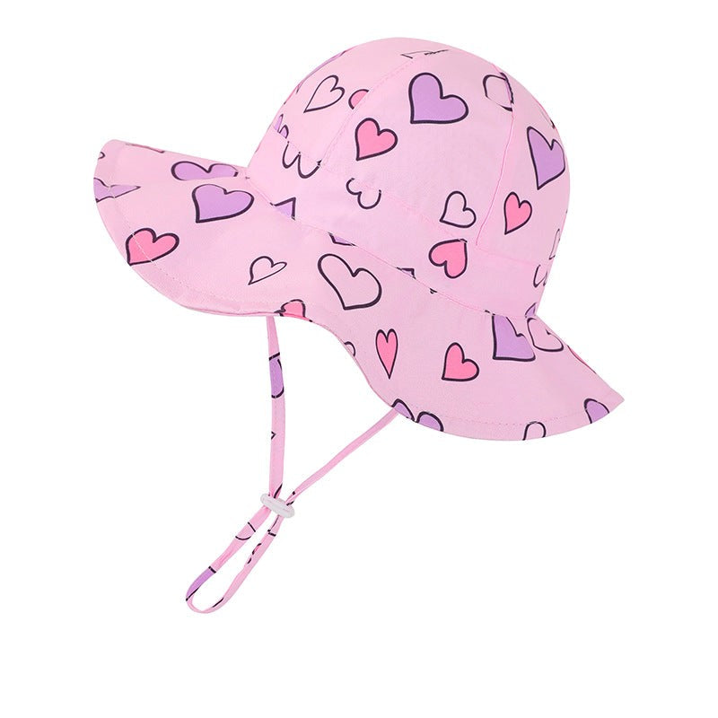 Hat - Sunblock Fisherman Hat - Hearts (46cm) 6-12mo