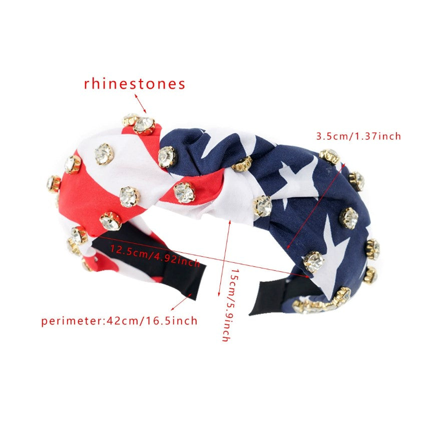 Hard Headband - Stars & Stripes Rhinestone