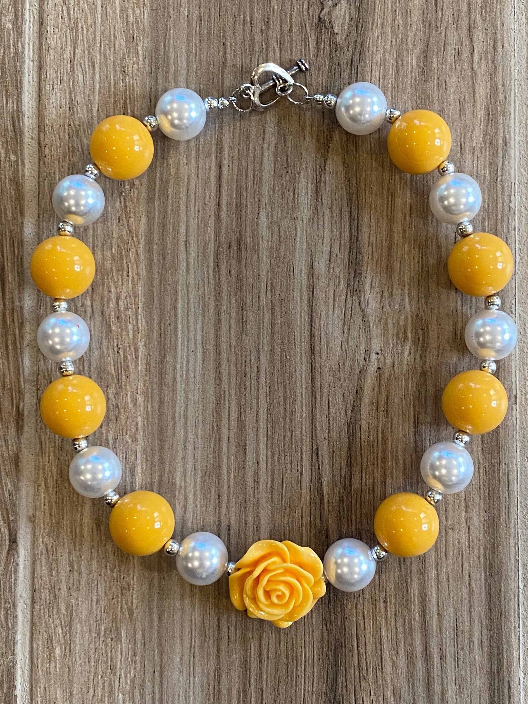 Necklace - Mustard Rose
