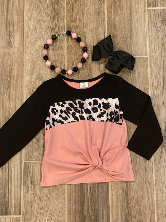 Top - Black/Pink Leopard