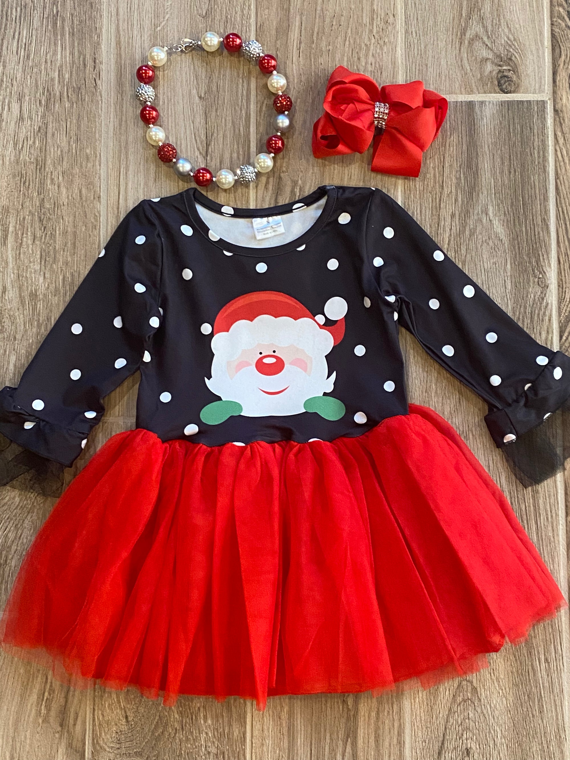 Christmas - Santa Dress w/Red Tulle