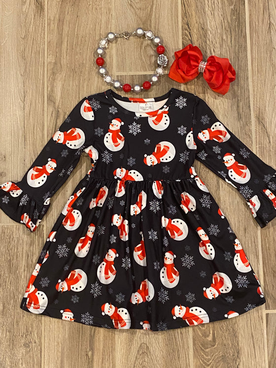 Christmas - Black Snowman Dress