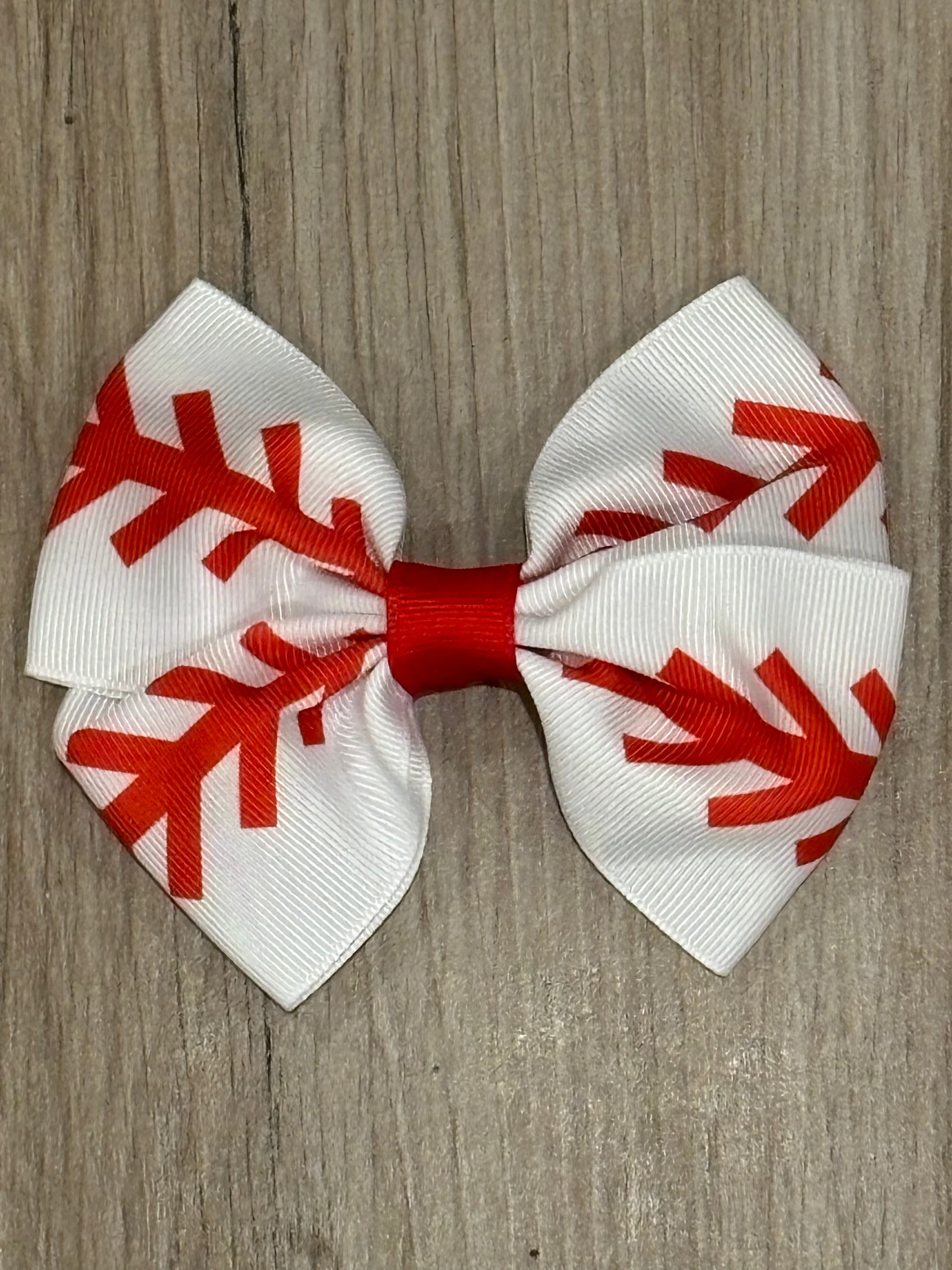 Hair Bow - Baseball Laces