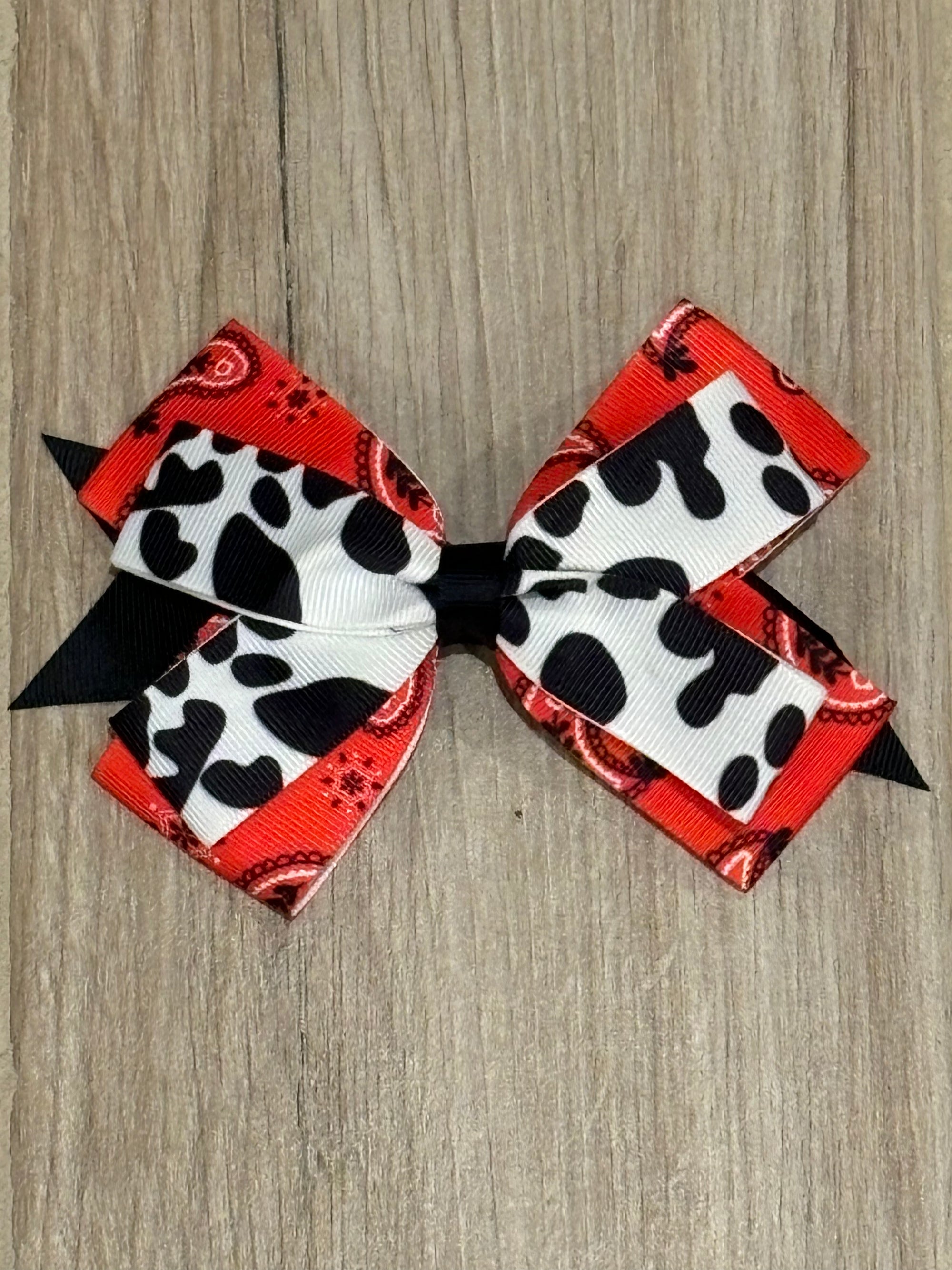 Hair Bow - Cow Print