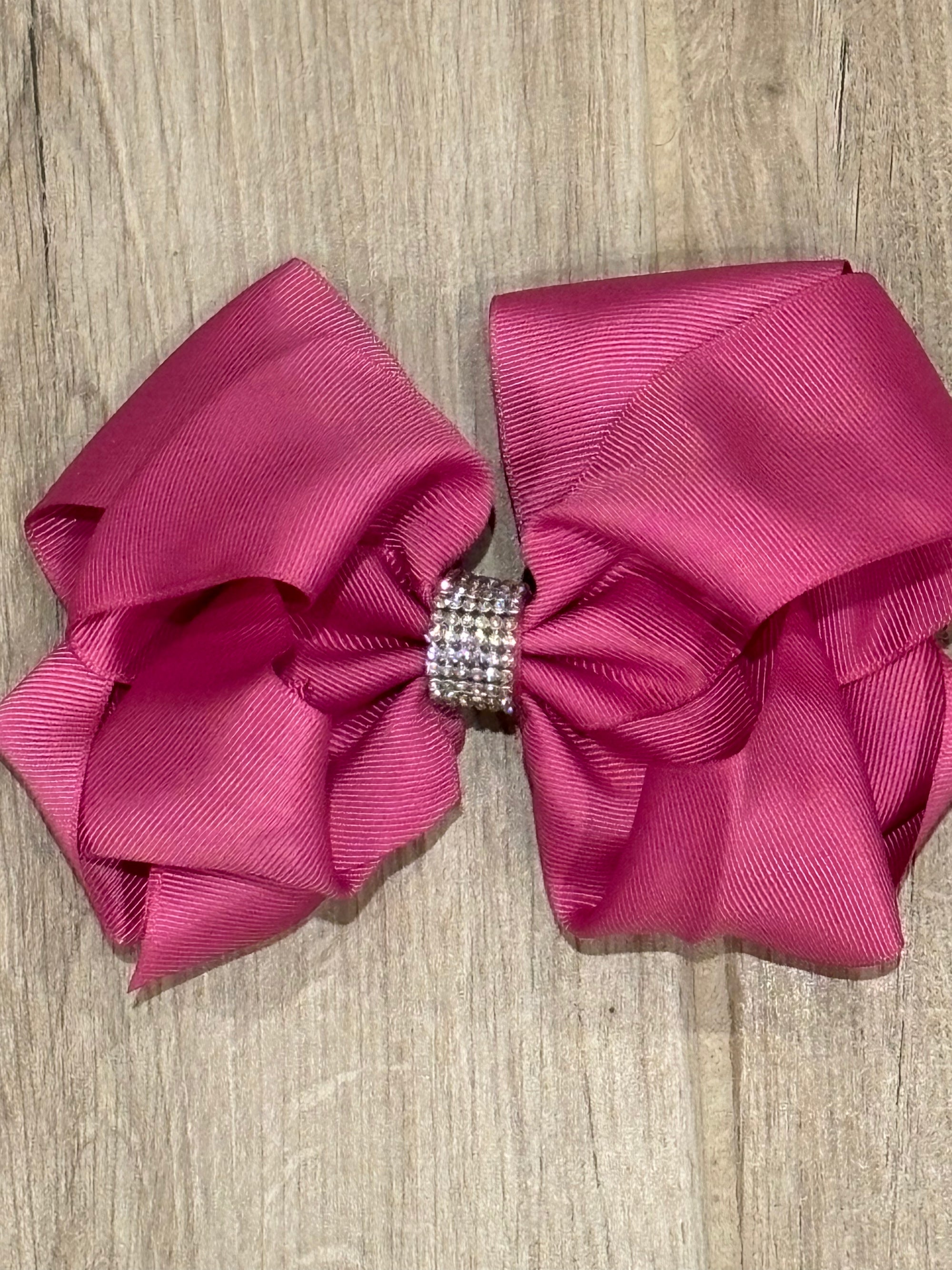 Hair Bow - Rhinestone Mulberry