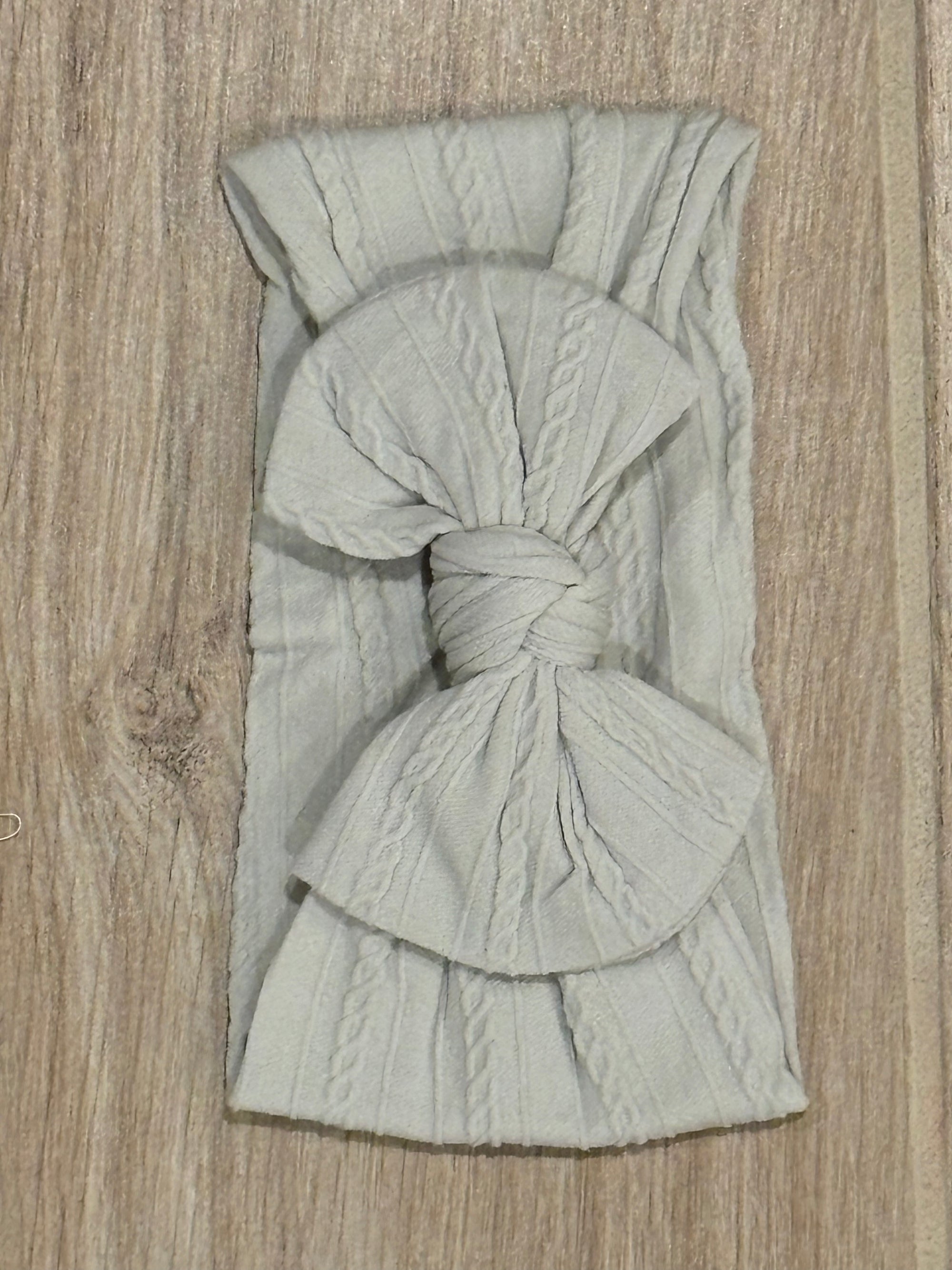Headband - Light Grey Bow
