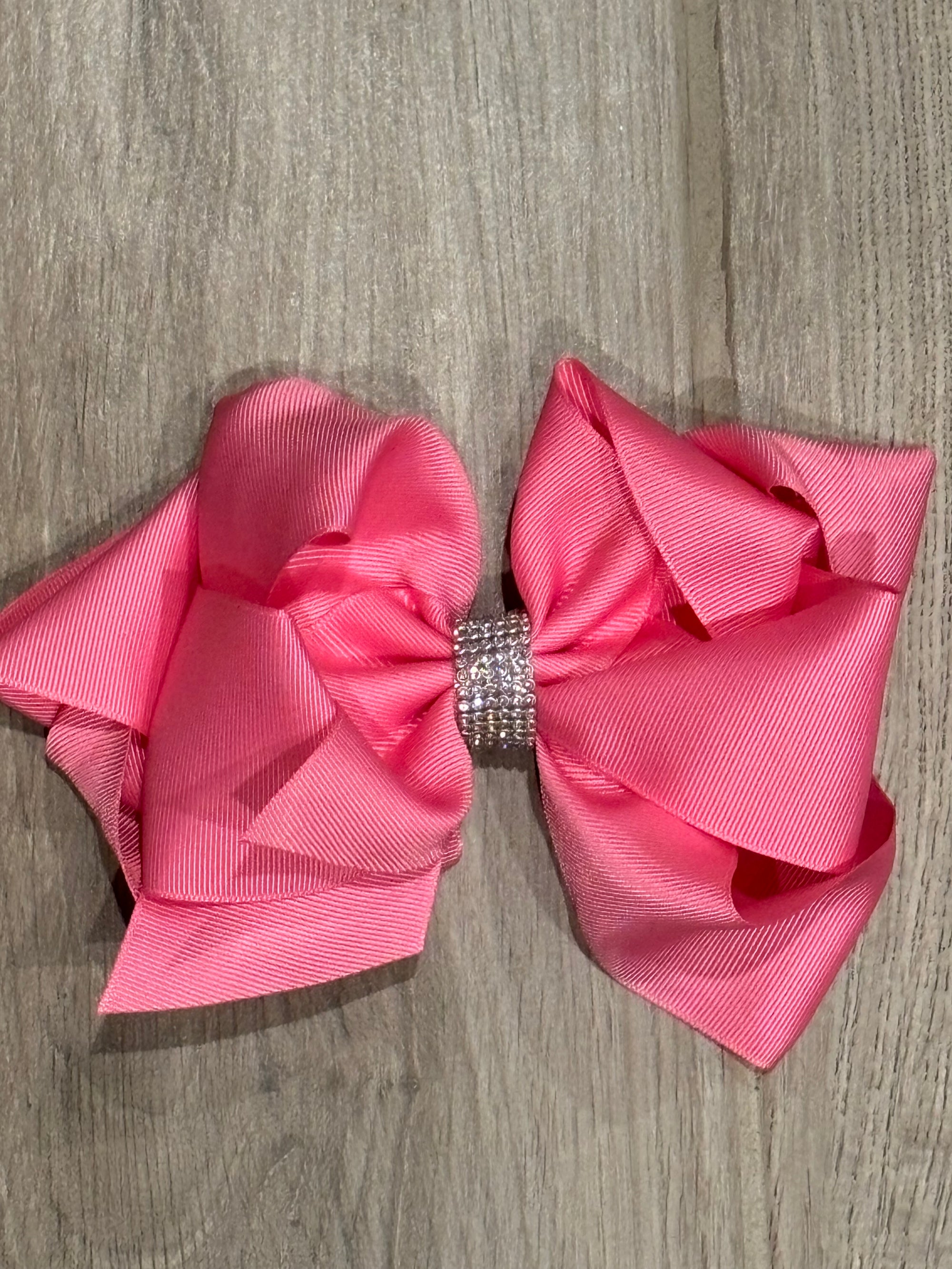 Hair Bow - Rhinestone Bubble Gum Pink